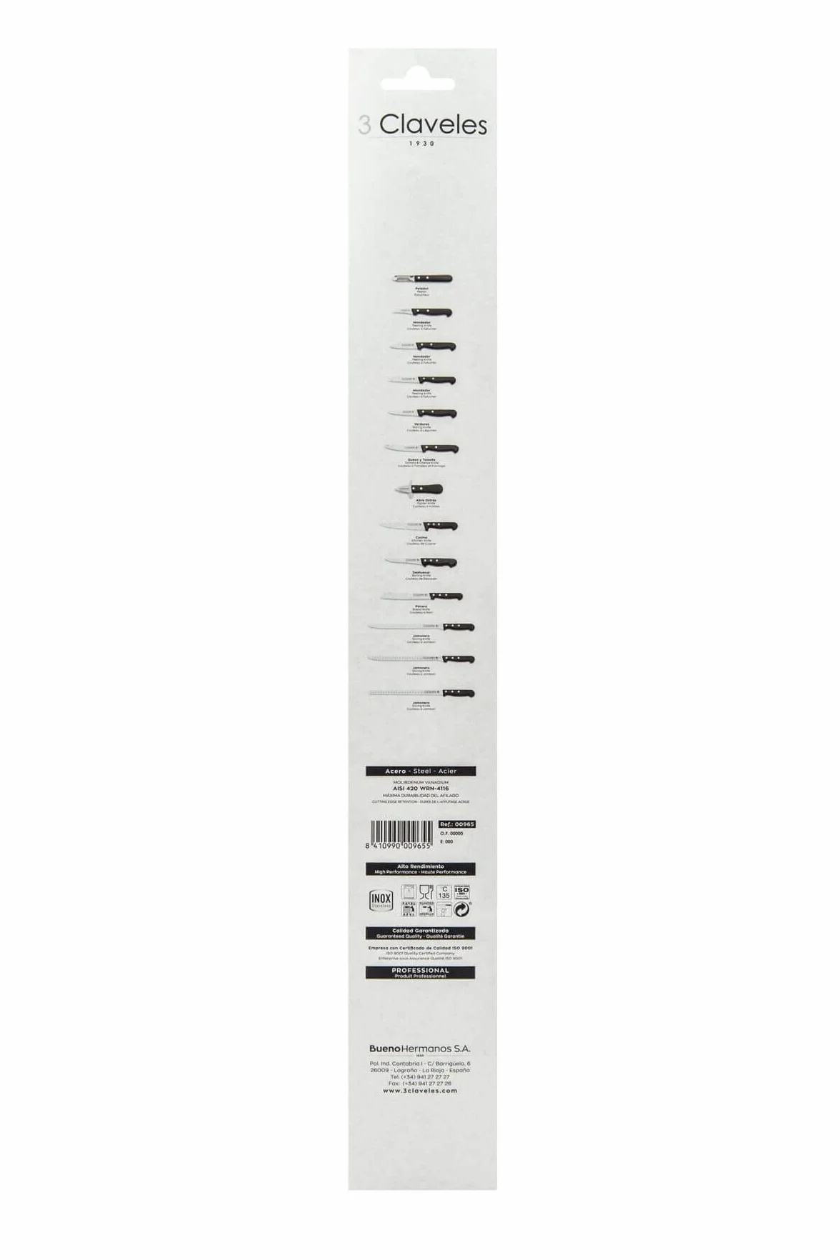 3 Claveles Nóż do łososia i szynki, elastyczny, 30 cm