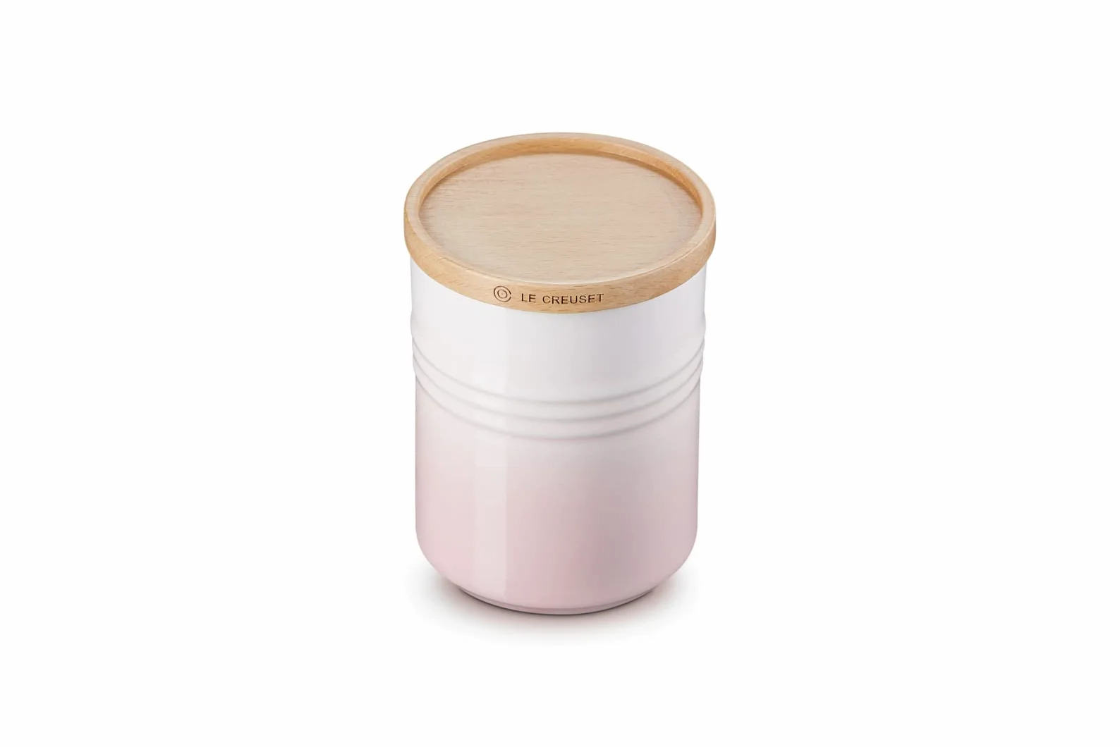 Le Creuset Puszka na Zapasy z Drewnianą Pokrywką, 540 ml, 10 cm, Głęboka Herbata, Shell Pink, 60825547770099