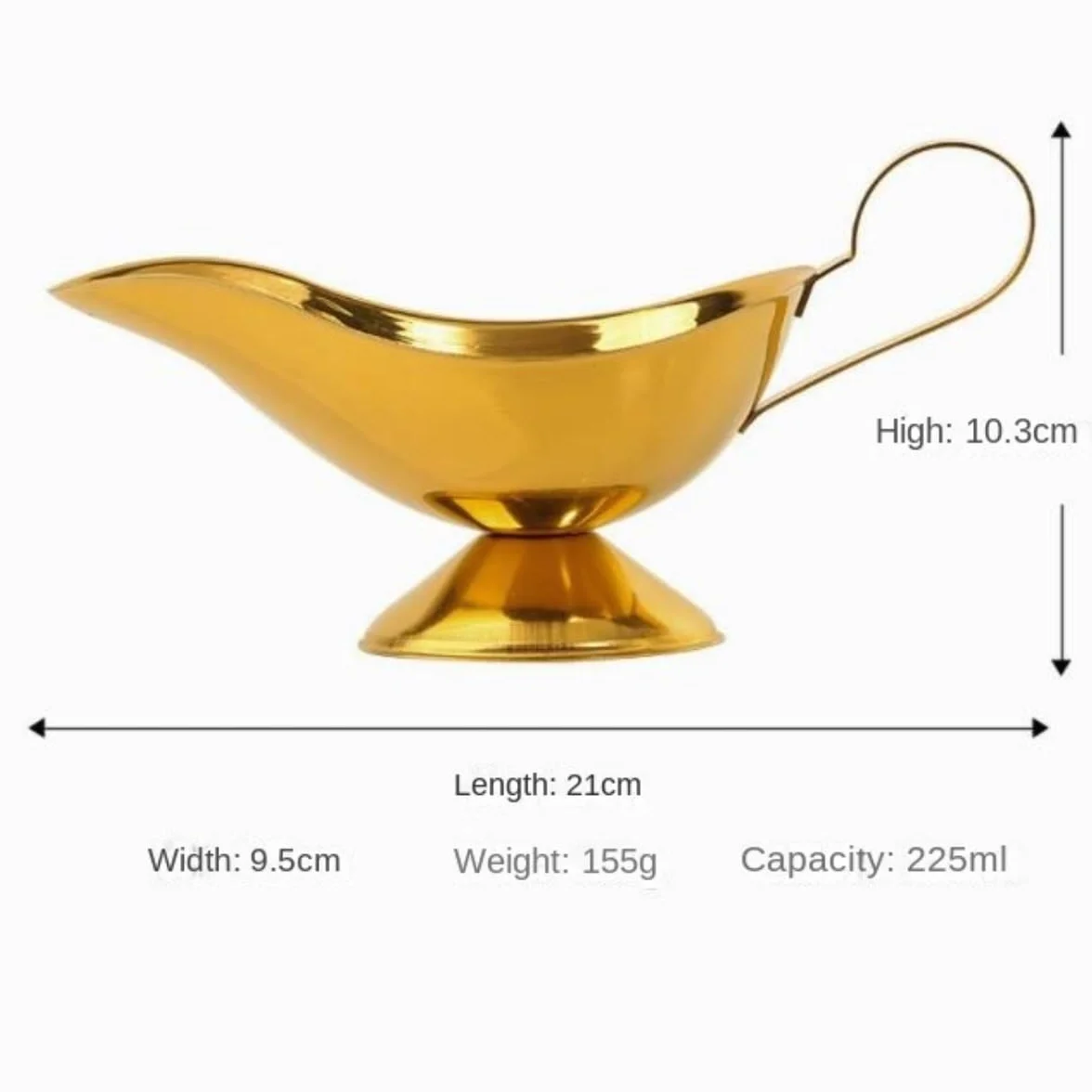 Sosjerka Wiaderko Sosu Do Steków, Kubek Sosu Do Sałatek Zachodnich, Kubek Sosu Do Sosu Zagęszczonego Porcelana Sosjerka(Gold,21x10.3cm)