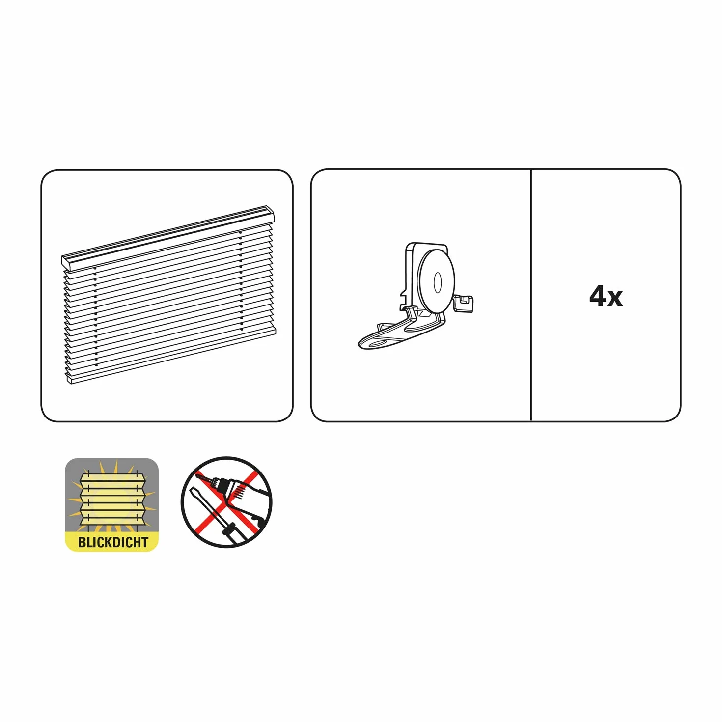GARDINIA Solo Roleta plisowana, Z przyssawkami, W zestawie wszystkie elementy montażowe, 2 aluminiowe szyny, Kremowa, 60 x 130 cm (szer. x wys.)