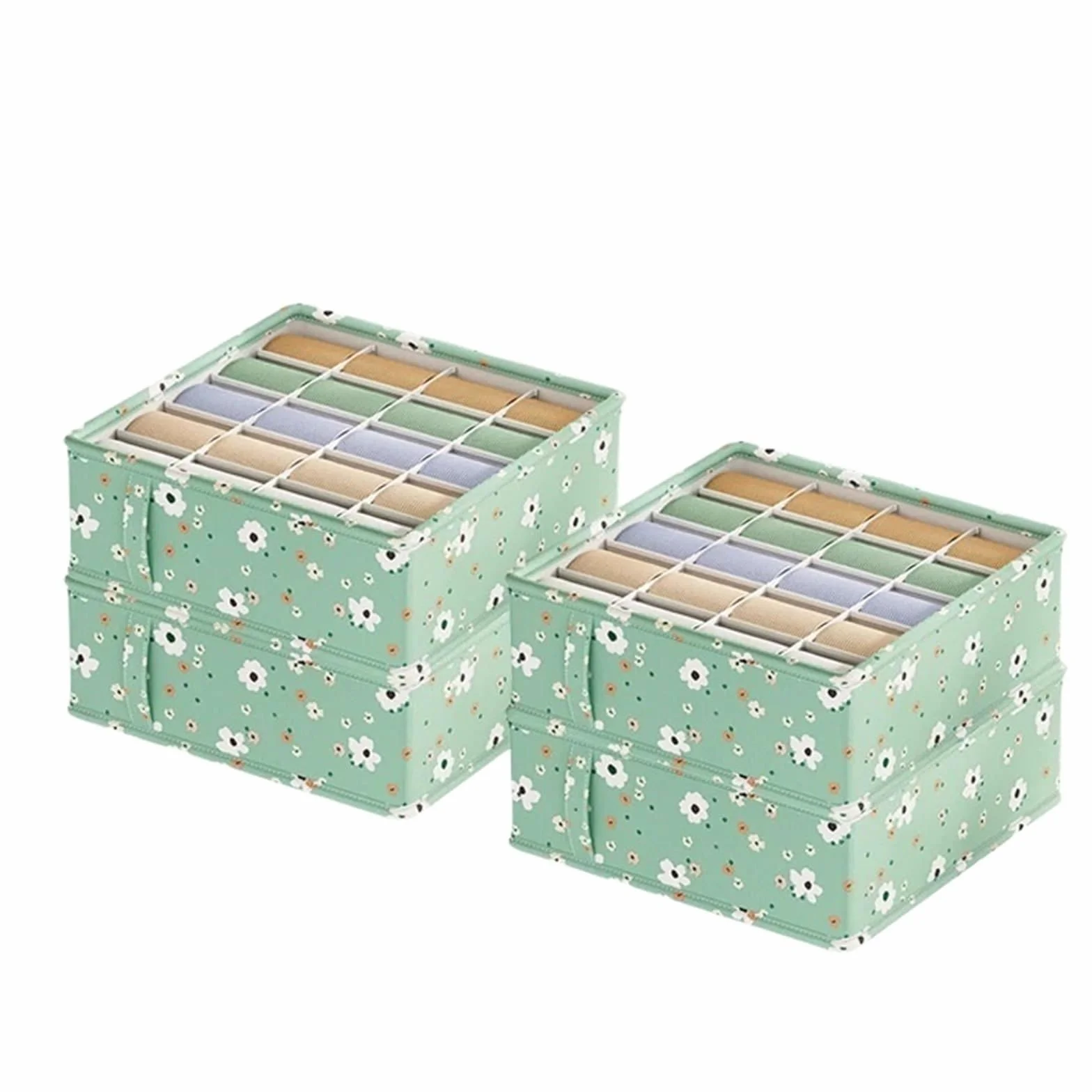 Pudełko do przechowywania bielizny, Organizer na bieliznę Pudełko do klasyfikacji skarpetek Składana komora szuflady(20 grids 4pcs)