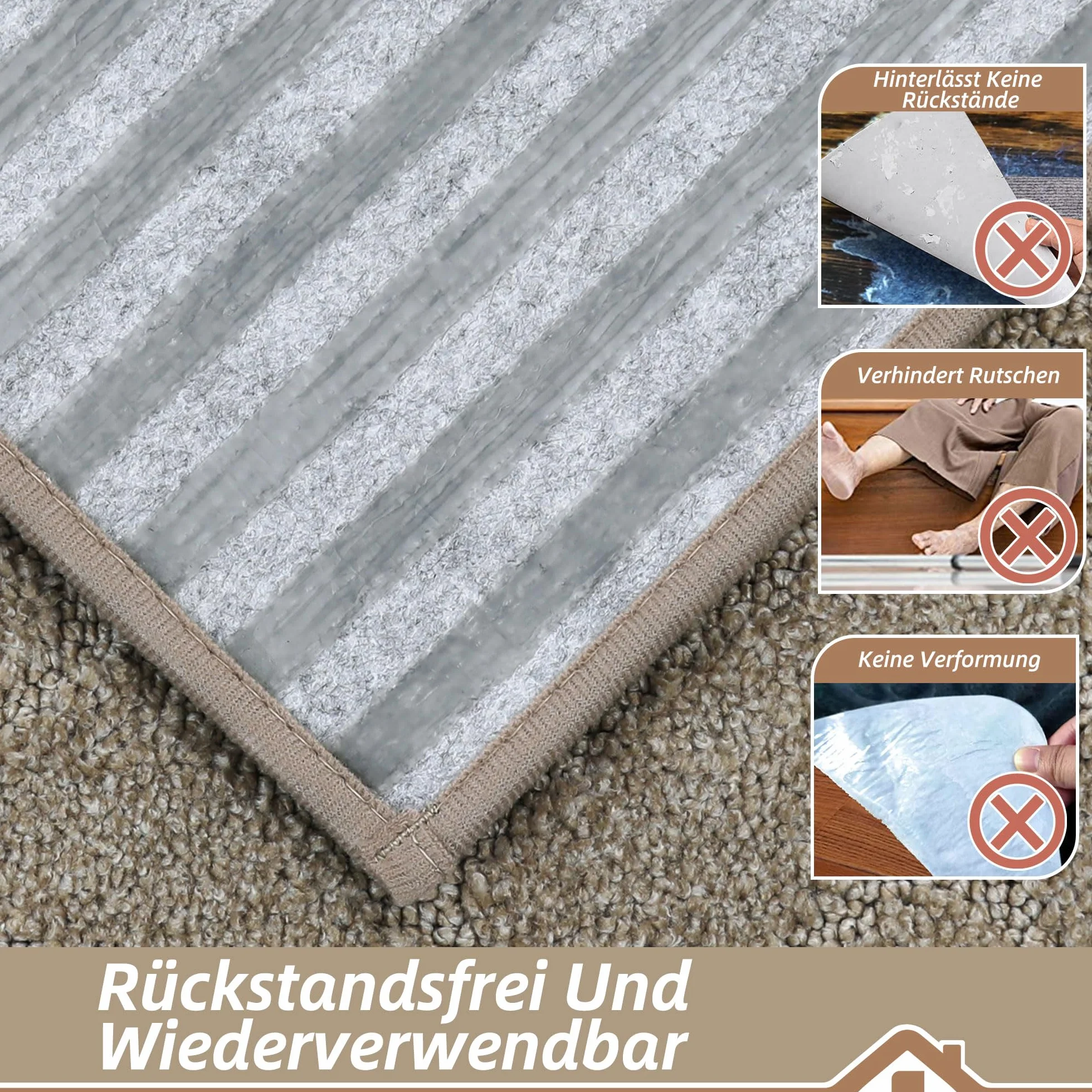 BEQHAUSE Maty na schody, antypoślizgowe stopnie schodowe do drewnianych kroków, wewnątrz, można prać w pralce, 22 x 70 cm, stopnie schodowe z TPE - spód, dla dzieci, osób starszych, zwierząt domowych