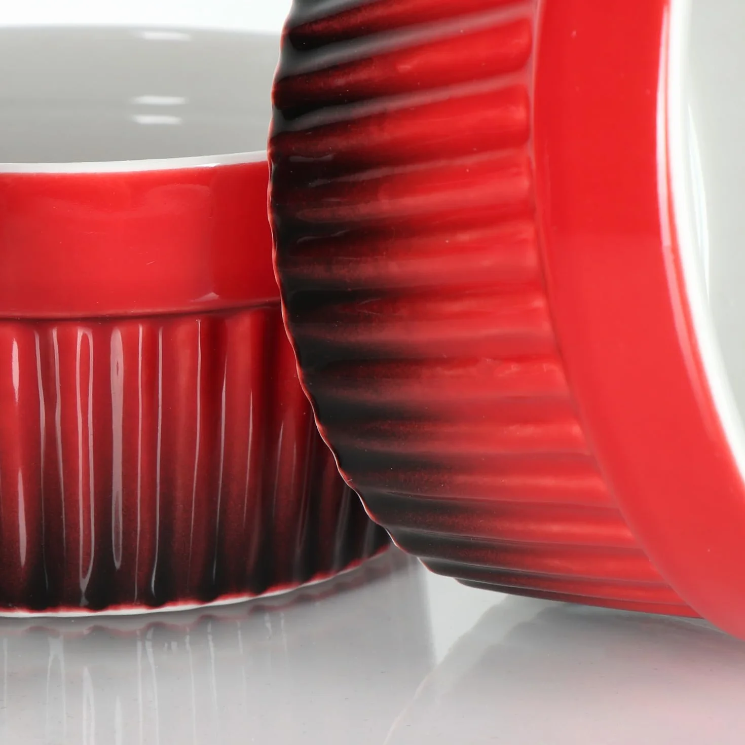 com-four foremki do pieczenia Ragout Fin miska deserowa 185 ml czerwony