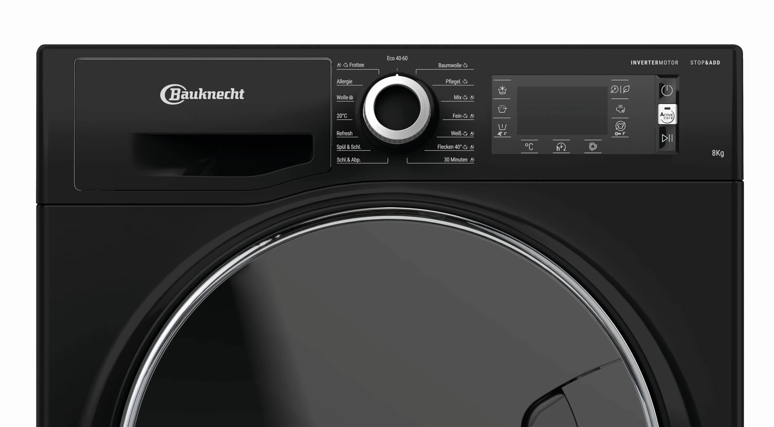 Bauknecht WM BB 8AA pralka ładowana od przodu/8 kg/klasa efektywności energetycznej A/Active Care Color+/silne usuwanie plam/programy parowe/higiena Steam z antywirusem/funkcja odświeżania