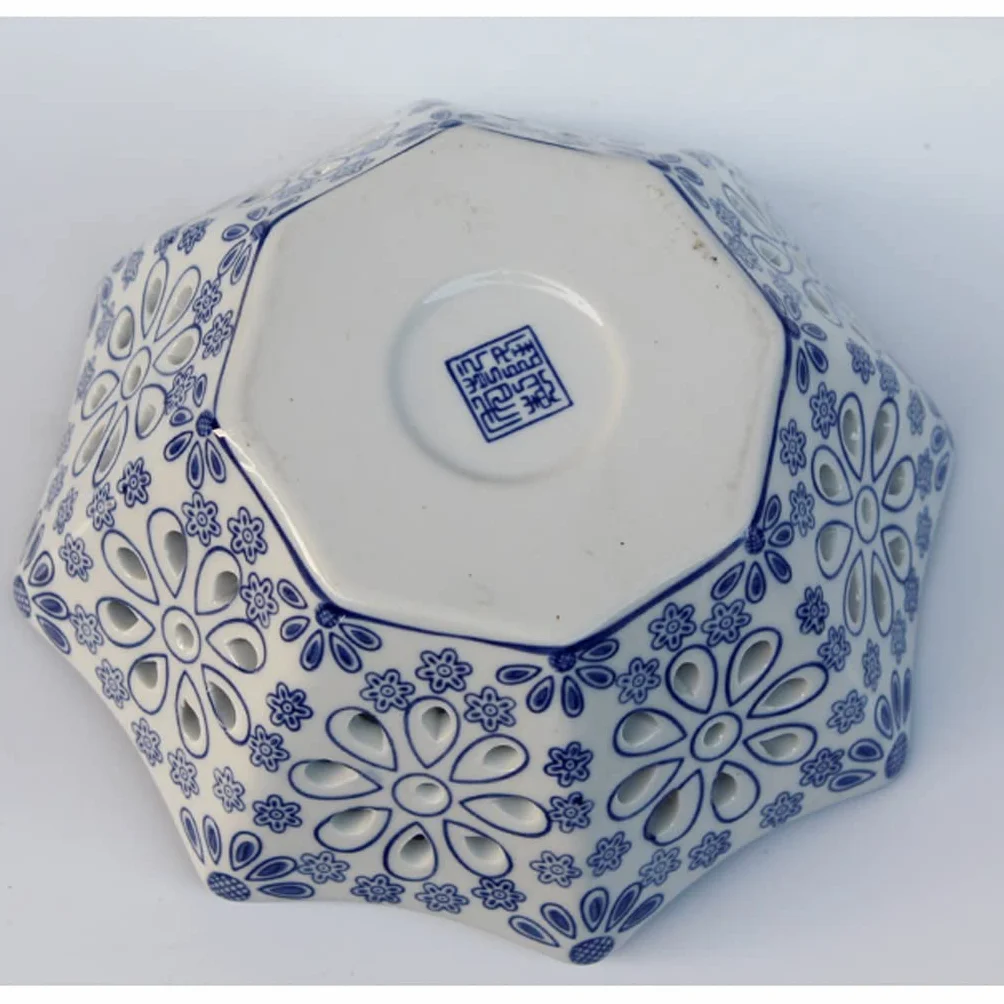 Miski na owoce niebieska i biała porcelanowa ceramiczna pusta skórka melona płyta do przechowywania talerz orzeźwieniowy talerz talerz na owoce przekąski suszone przekąski kosz na owoce i