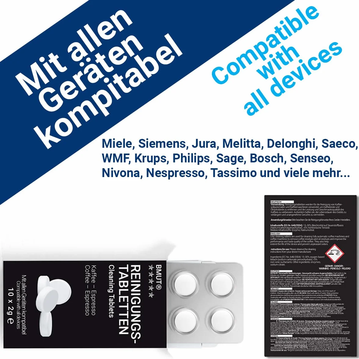 Tabletki czyszczące do ekspresów do kawy BMUT 20 sztuk do Jura, Siemens, Delonghi, Krups