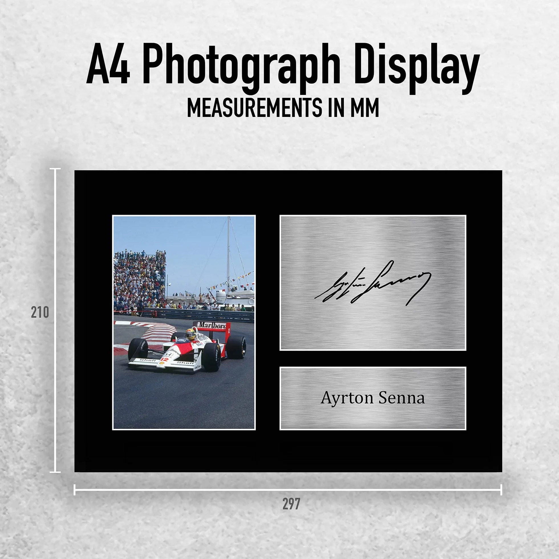 HWC Trading A4 Ayrton Senna Formula 1 Prezenty Z Nadrukiem Podpisane Zdjęcie Z Autografem Dla Fanów Wyścigów F1 Formuły 1