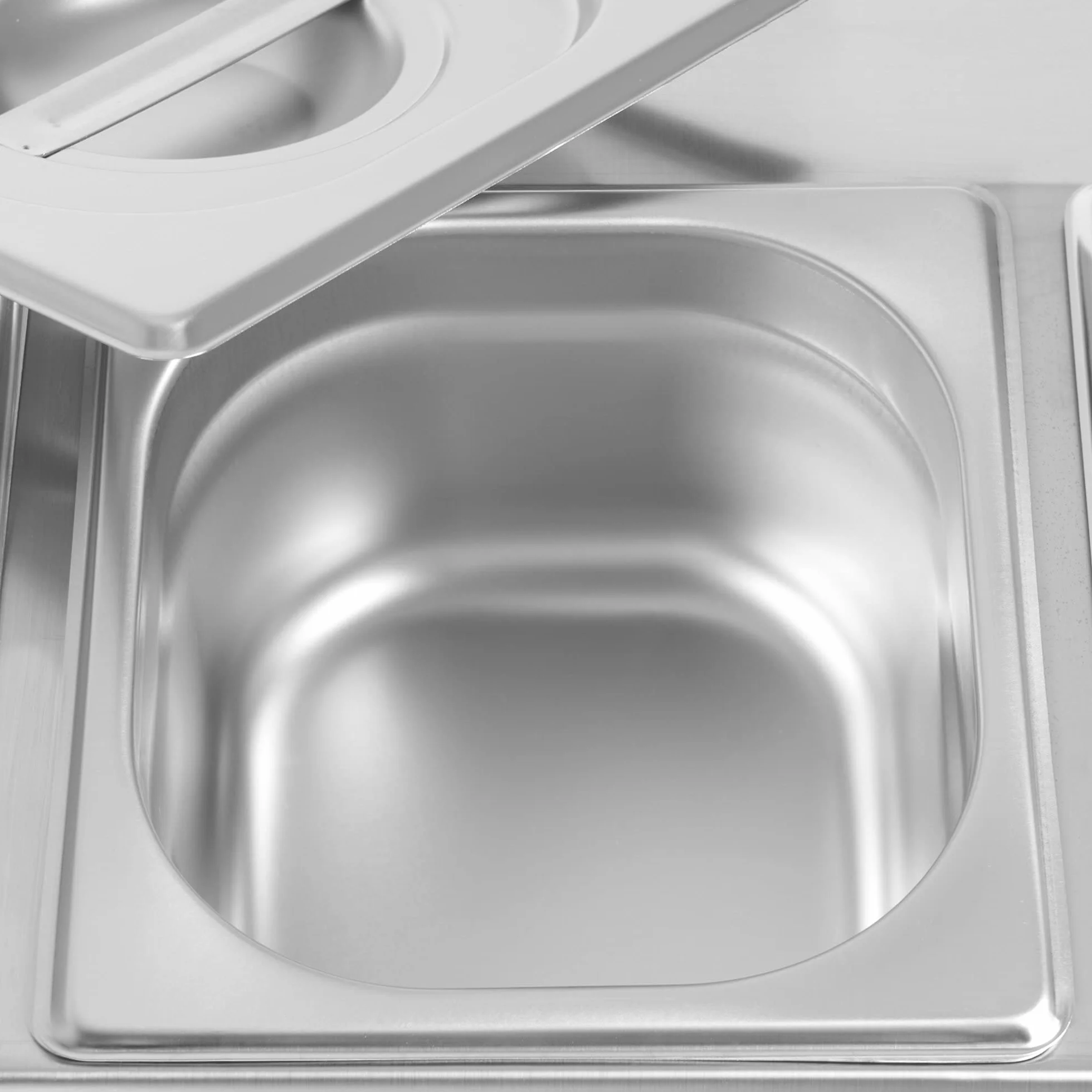 Mahlzeit Pojemnik na składniki ze stali nierdzewnej | 3 x 1/6 GN pojemnik catering z gumowymi nóżkami | 51 x 24,5 x 21,5 cm | pojemnik na składniki do koktajli, barek do gastronomii, kuchni, pizzy, akcesoria bufetowe, bar do sałaty