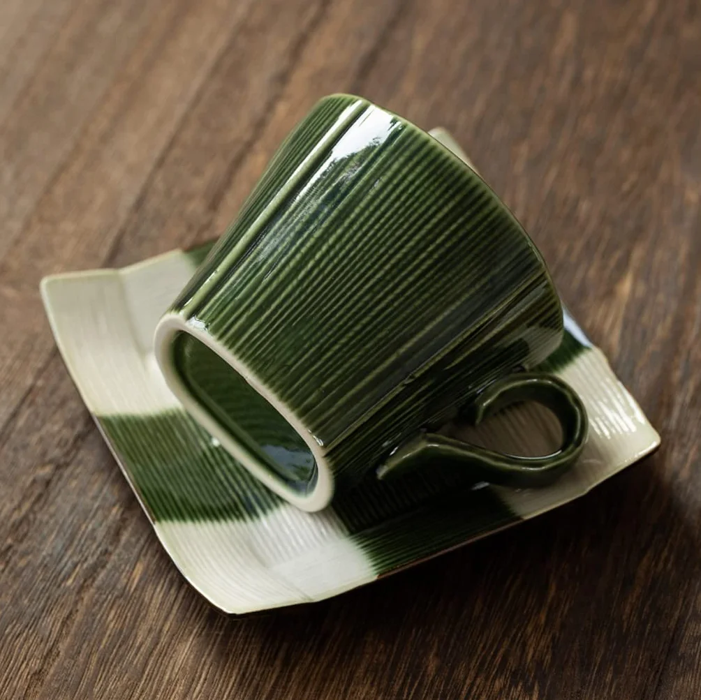 Kubki Ceramiczny kubek do kawy zestaw filiżanek herbaty i spodka, kubki na herbatę z mlekiem, 200 ml / 6,7 uncji Filiżanka Herbatyi