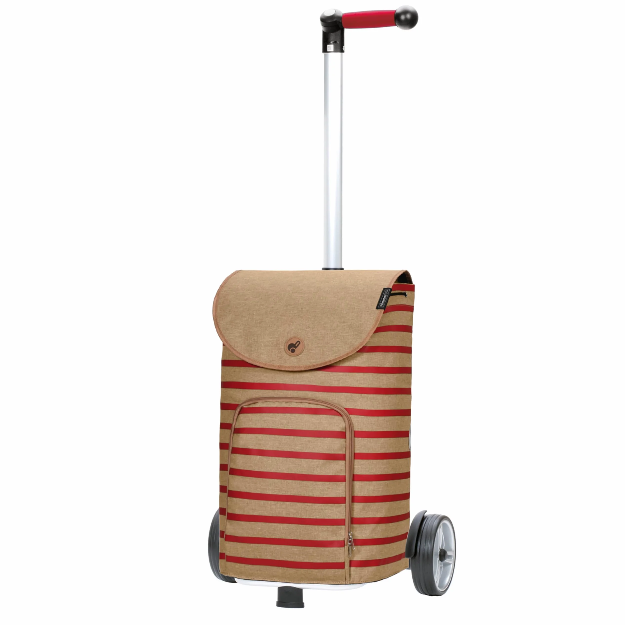 ANDERSEN Wózek na zakupy – Shopper Eske czerwony wózek ręczny 47 l, nowoczesny, zrównoważony, na zakupy, aluminium, ergonomiczny uchwyt, z regulacją wysokości, koło łożyska kulkowego