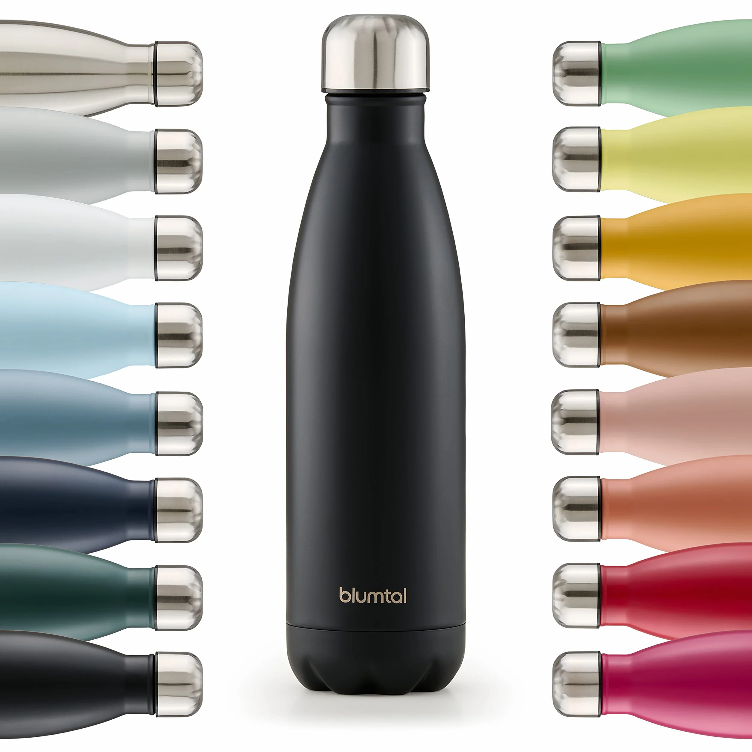 Blumtal - Butelka izolowana 750 ml - Butelka ze stali nierdzewnej 750 ml - Metalowa butelka - wodoodporna, wielokrotnego użytku, wolna od BPA, do gorących i zimnych napojów, czarna