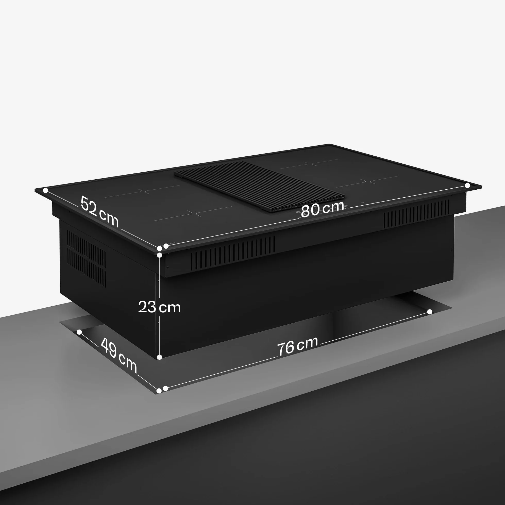 Klarstein Velaire Płyta indukcyjna z wyciągiem - 80cm, 4 strefy, 8400W Boost, Touch-Slider, Timer, blokada dziecięca, wskaźnik ciepła resztkowego, zintegrowana okap, szkło