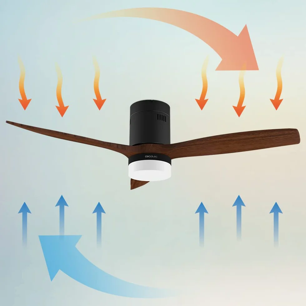 Cecotec EnergySilence Aero 5600 Black Aqua Connected wentylator sufitowy z oświetleniem i Wi-Fi, 40 W, 52", z 3 łopatkami, pilot zdalnego sterowania, ochrona IP44, tryb zimowy-summer, timer