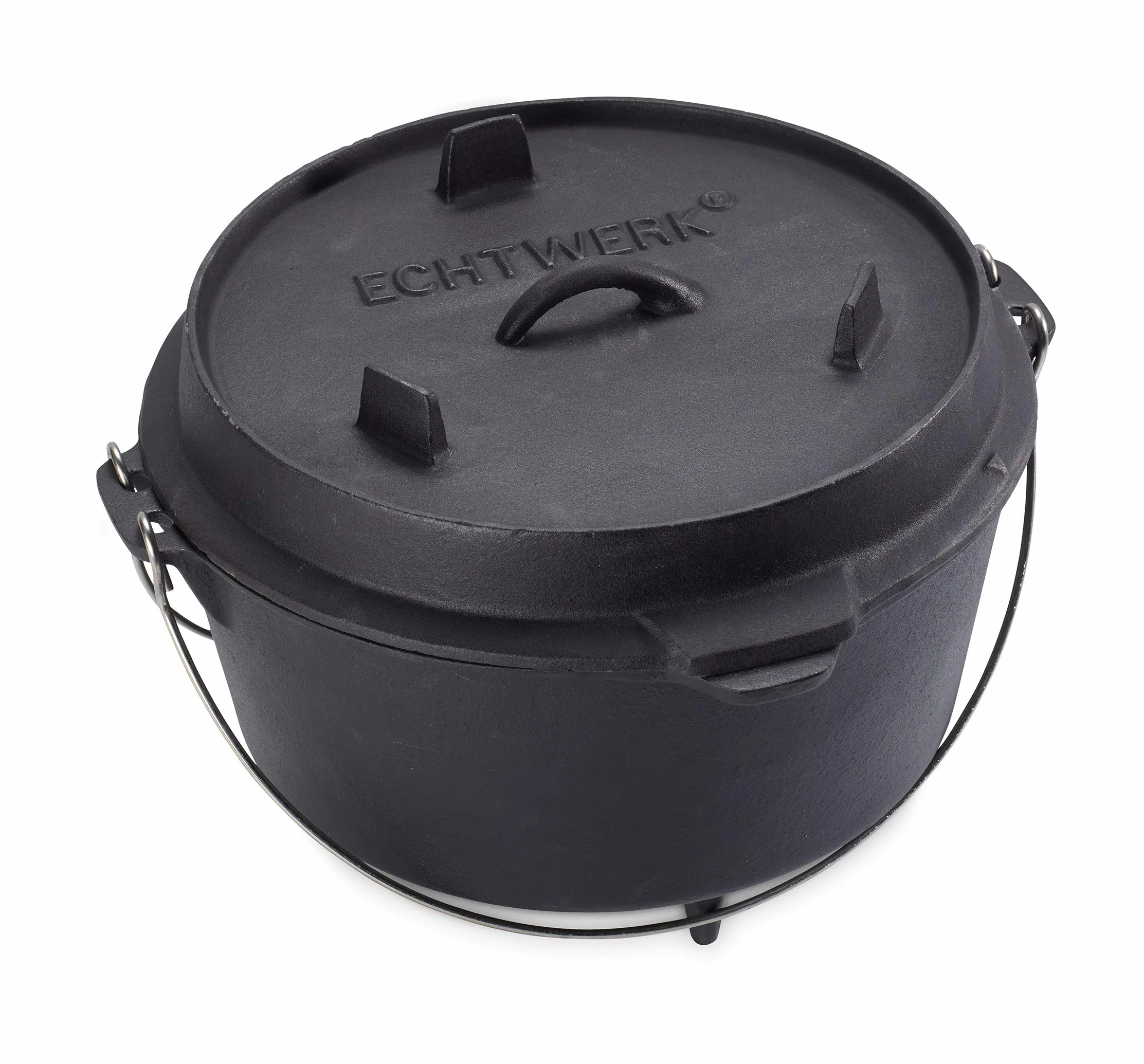 ECHTWERK Dutch Oven, garnek do duszenia, duży 31,5 x 21 cm, z żeliwa i emaliowaną powłoką, z pasującą pokrywą i uchwytem ze stali nierdzewnej, 8 litrów