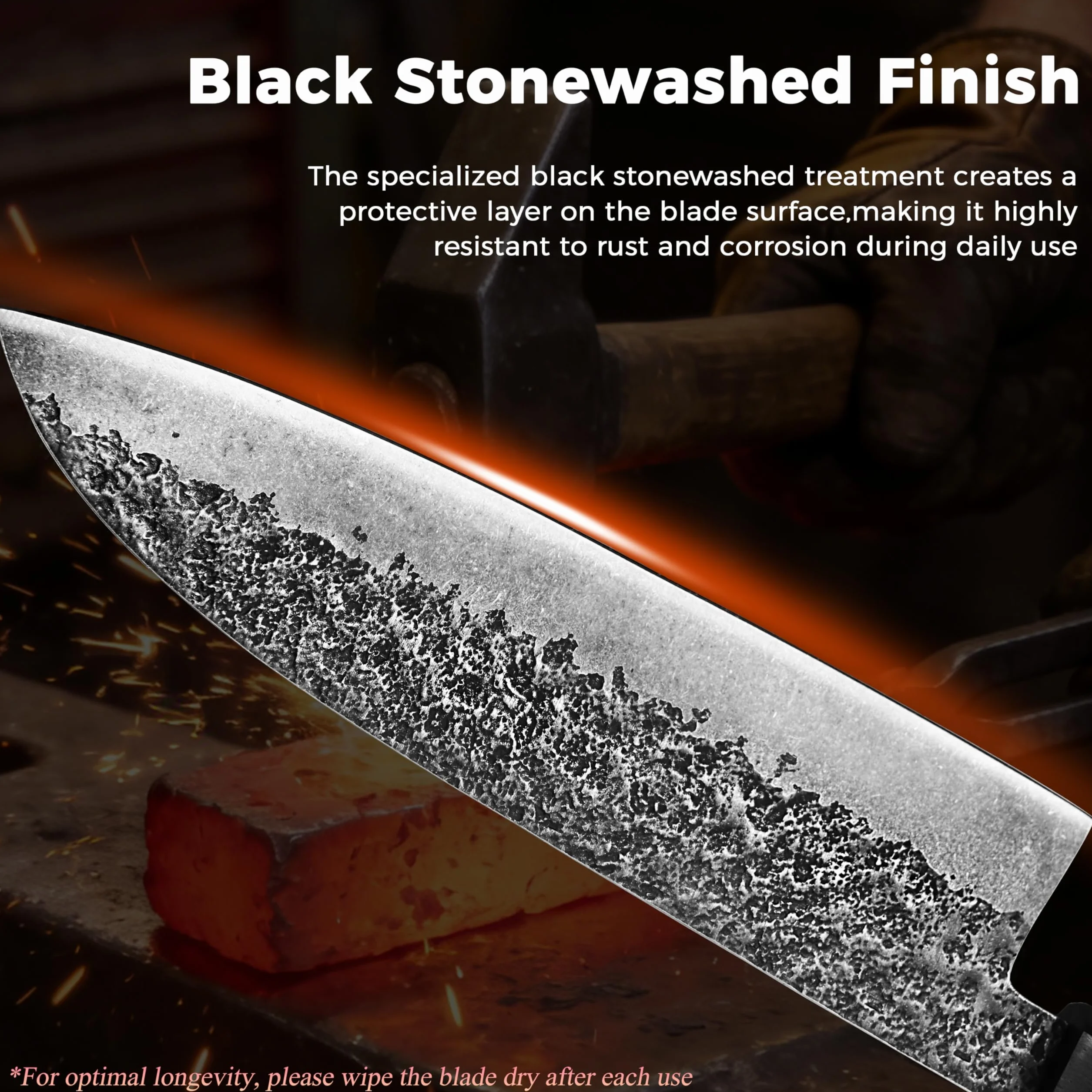 Kitory Nóż Santoku japoński Kitory 17 cm, stal 4Cr13MoV | Ultraostry profesjonalny, Rączka z czarnego drewna, Wkładka z czerwonej gumy, Prezent 2026 dla domu i restauracji