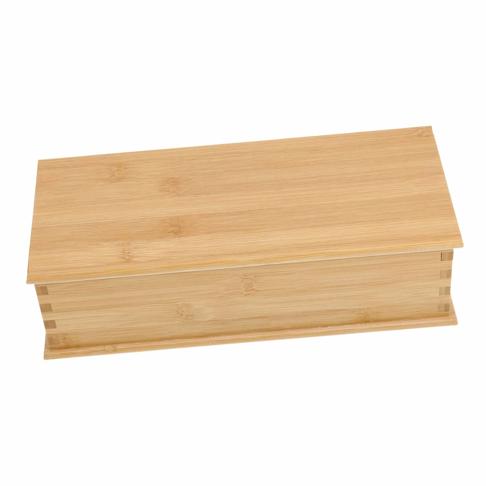Storage Box with Lid Natural Bamboo Utensil Holder for Kitchen Drawer Organizer Versatile Container for Home Restaurant and Events