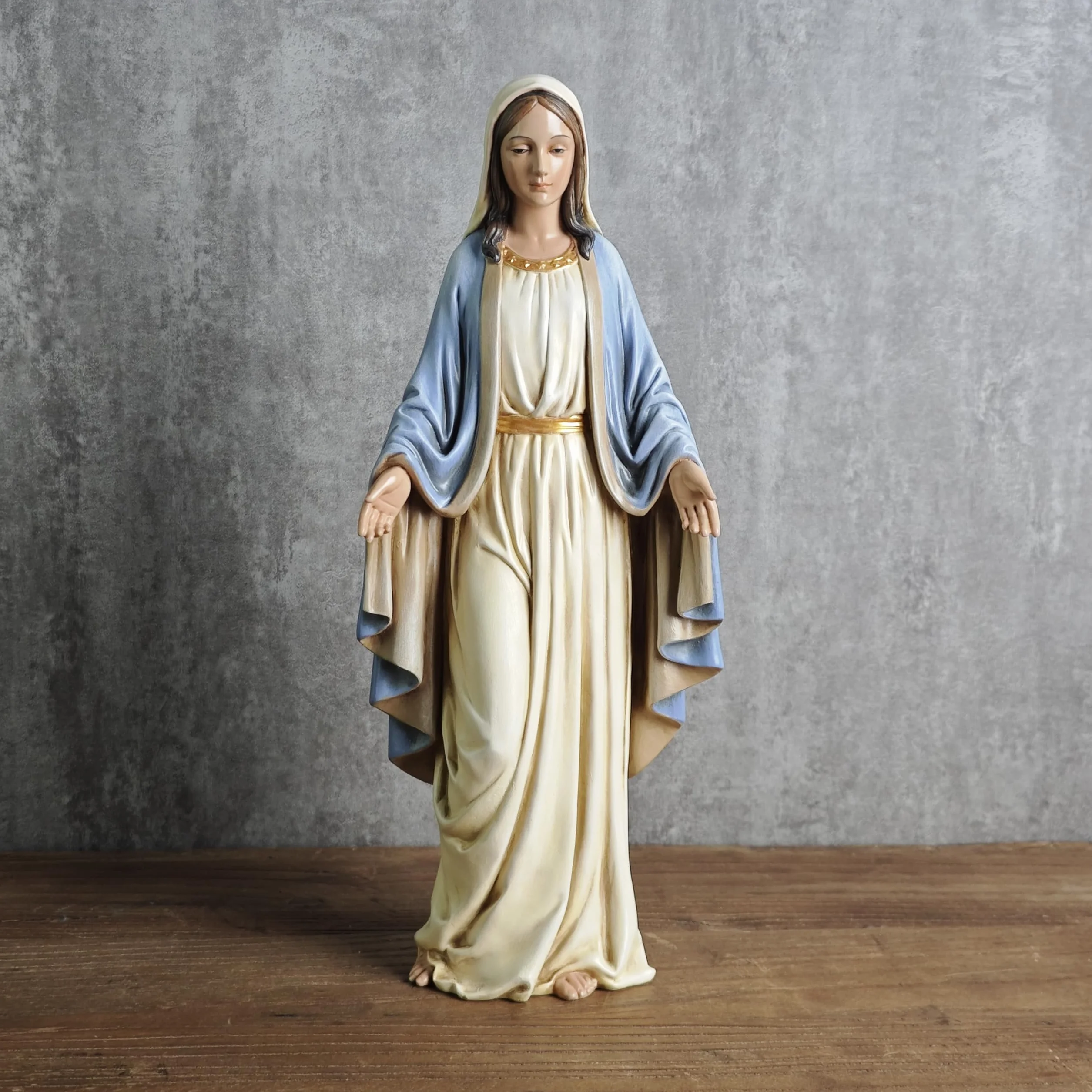 BC Katolicka statuetka Najświętszej Maryi Panny, figurka Matki Świętej na ołtarz, katolicki wystrój domu, prezenty religijne dla mamy, 31,8 cm H, ręcznie malowana klasyczna renesansowa rzeźba