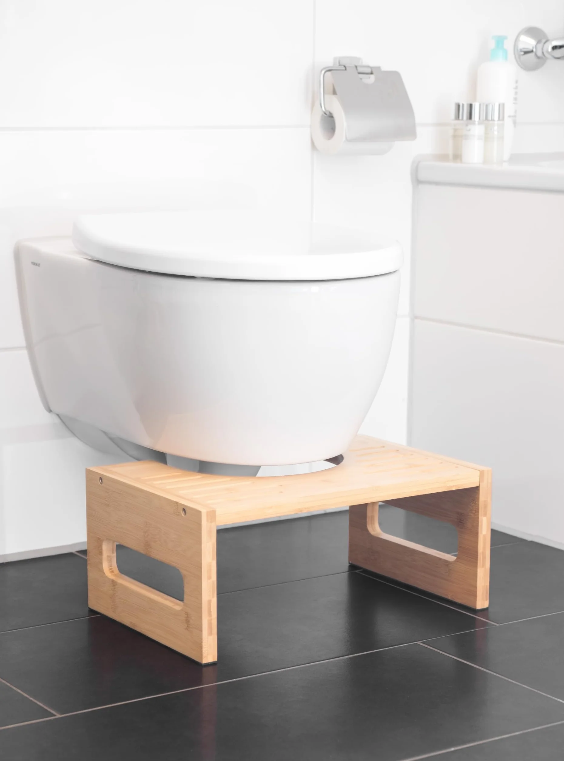 Rubberneck Taboret Toaletowy Bamboo Naturalne Krzesło Kucanie Zdrowie Jelita Antypoślizgowy