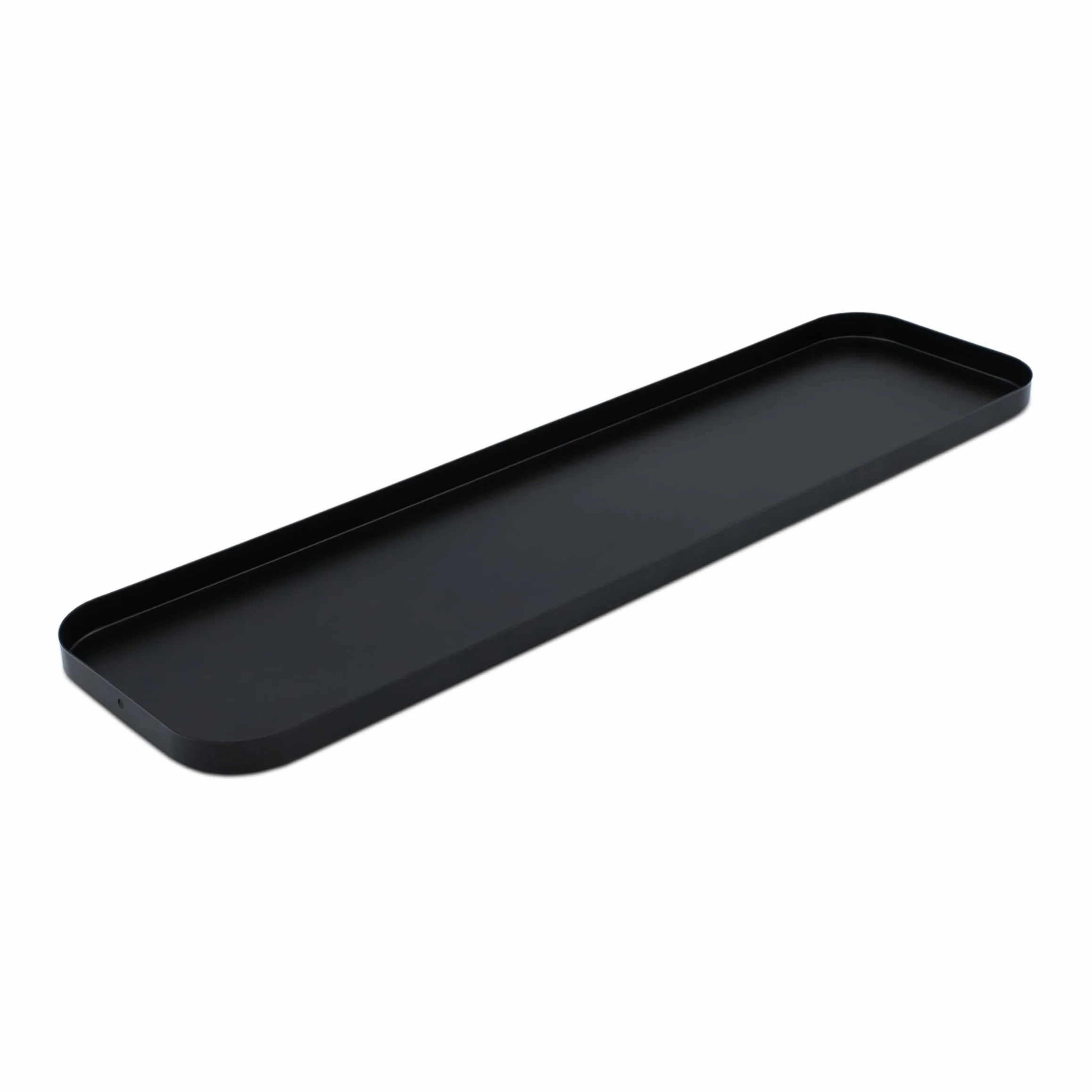 Metalowa taca na świece czarna - 50 cm x 13 cm - taca dekoracyjna prostokątna z marginesem - talerz dekoracyjny serwujący prezent świece taca