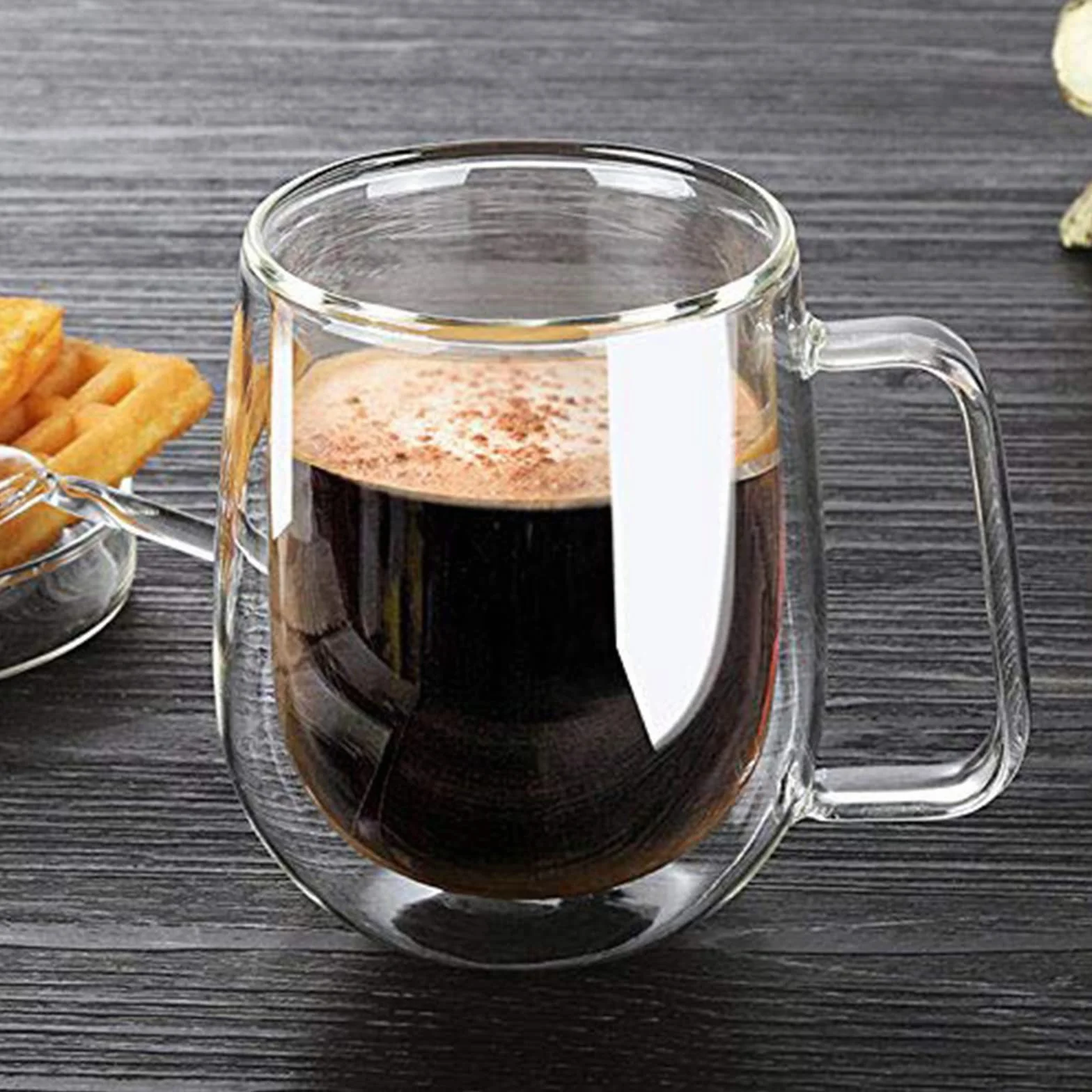 Vicloon Kubki szklanki o podwójnych ściankach, 2 kawałki kubki ze szkła borokrzemowego 250 ml, do herbaty, kawy, latte, cappuccino, espresso, piwa