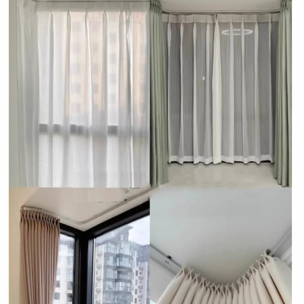 Biały aluminiowy system szyn sufitowych, elastyczny uchwyt ścienny prysznicowy zawiera akcesoria dostępne w długościach 4 m, 5 m dla łatwej instalacji i wszechstronnego zastosowania