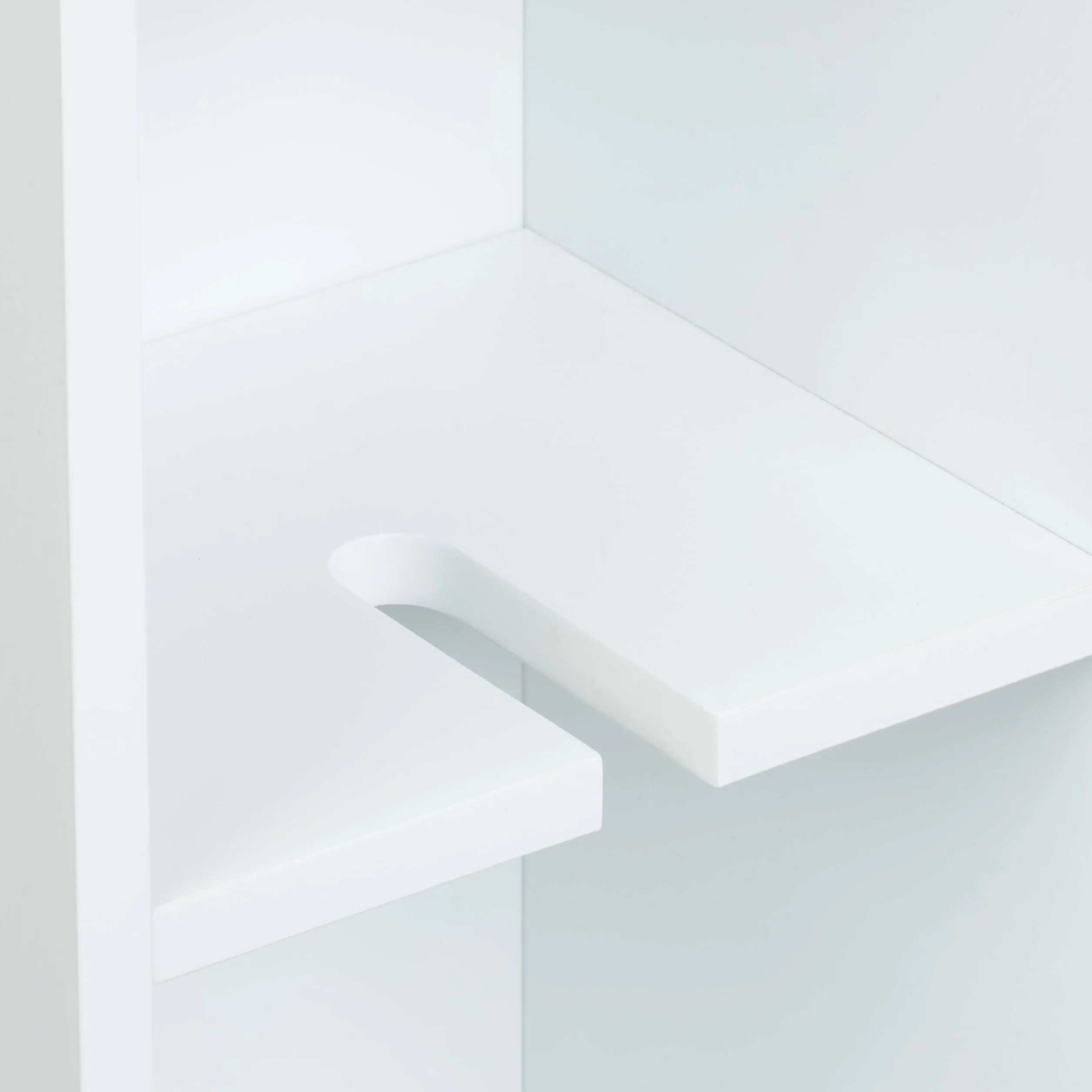 Relaxdays szafka kolumnowa łazienka, kółka, 4 półki, miejsce na szczotkę WC, HBD: 62 x 19,5 x 64 cm, płyta MDF, bambus, szafka toaletowa, biała