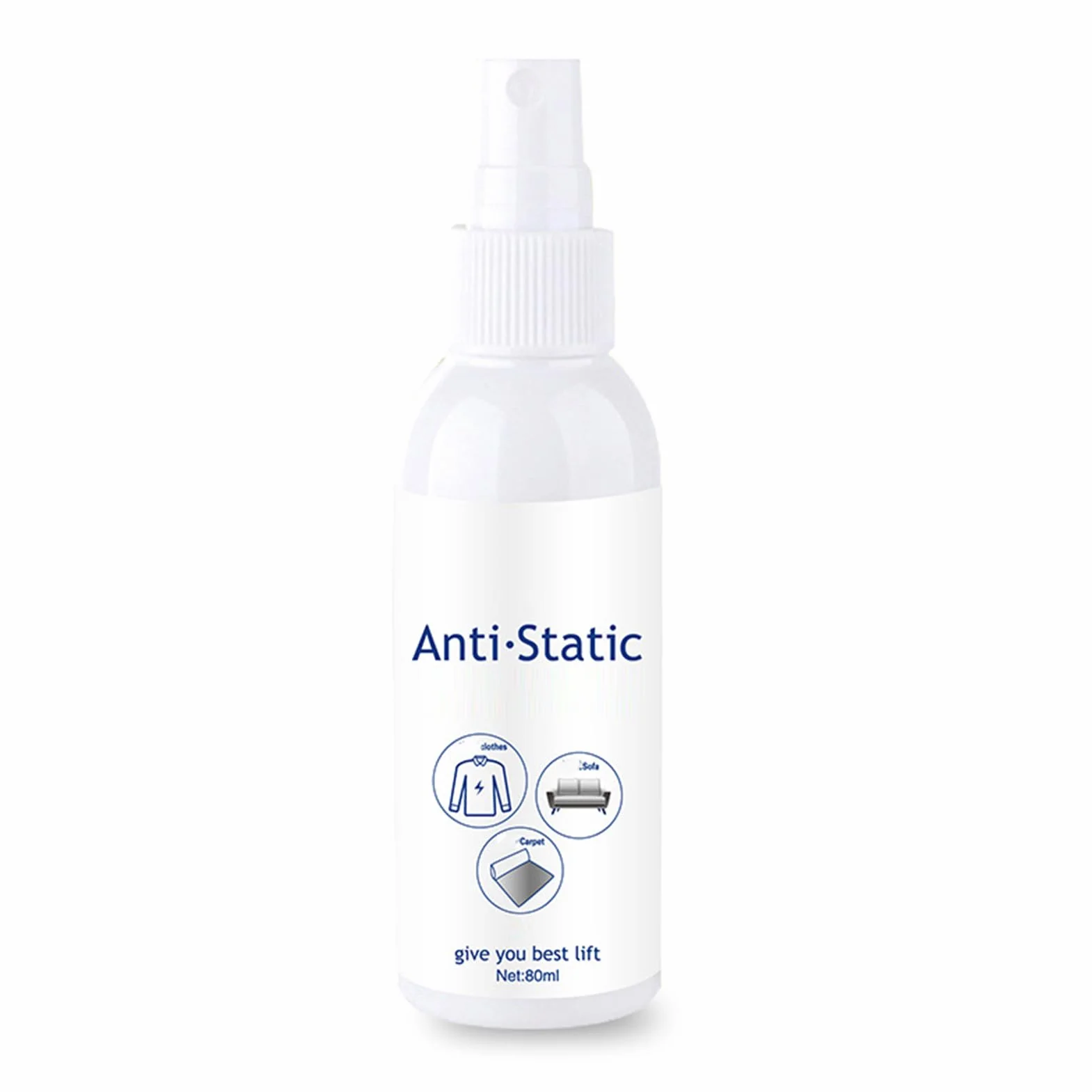 Spray statyczny, 80 ml, odświeżacz do tekstyliów, antystatyczny spray – natychmiastowy efekt wygładzania i płyn do płukania tkanin, dywanów i mebli o długotrwałym działaniu