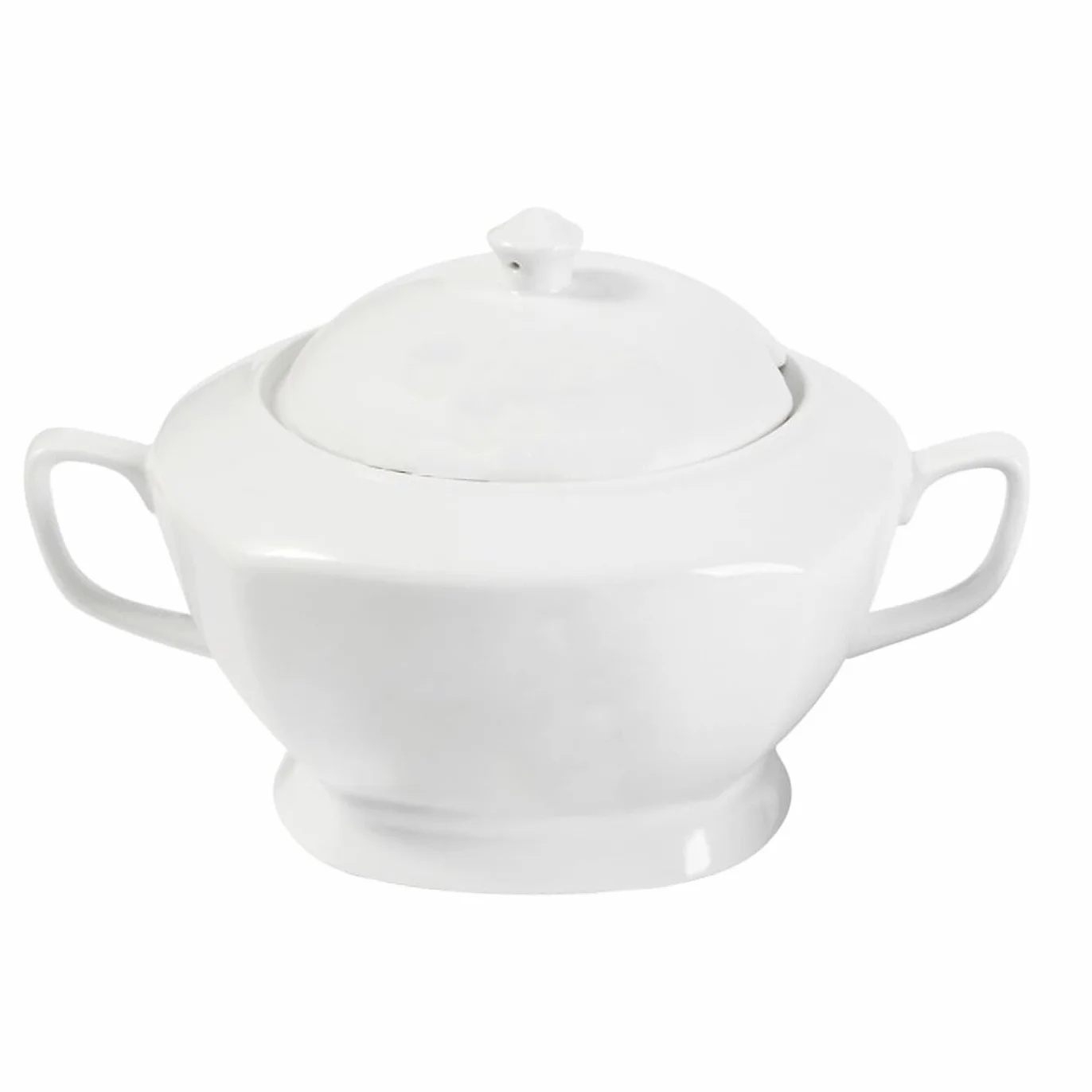 Waza do zupy Tadar 2,5 l biała Waza porcelanowa do podawania rosołu i innych zup