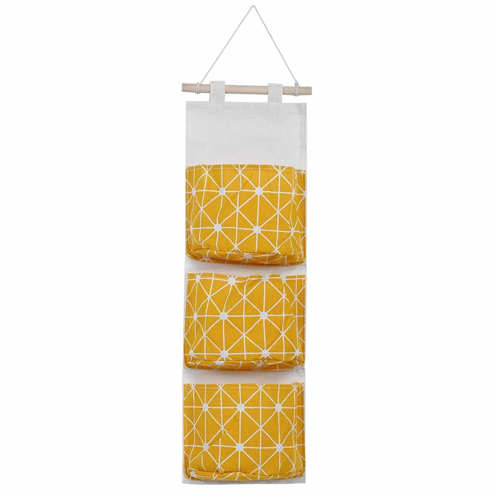 Szafa na ścianę wisząca z kieszeniami 2pcs do sypialni łazienki YELLOW