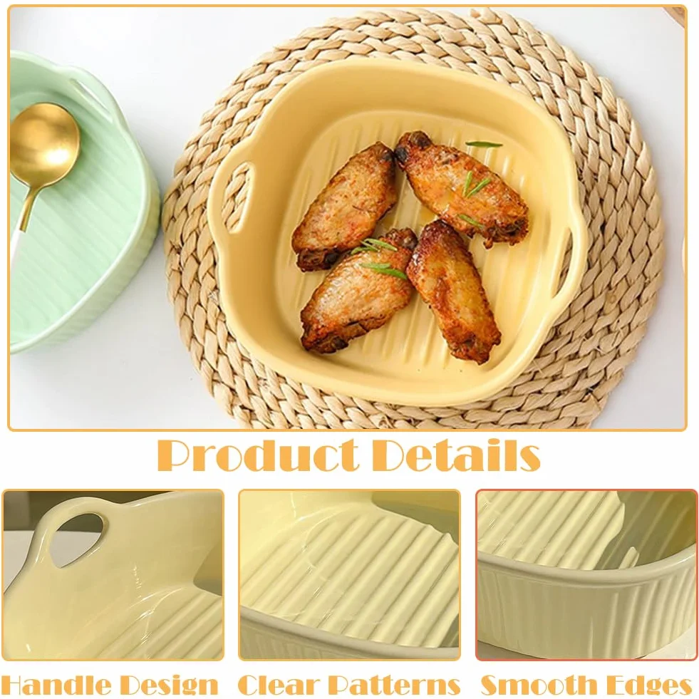 Ceramiczna forma do pieczenia 650 ml, 18,5 x 16,5 x 6 cm, kwadratowy kształt piekarnika z uchwytem, odporna na zarysowania i przecięcia, do lasagne, tiramisu, zapiekanek, akcesoriów do frytkownicy