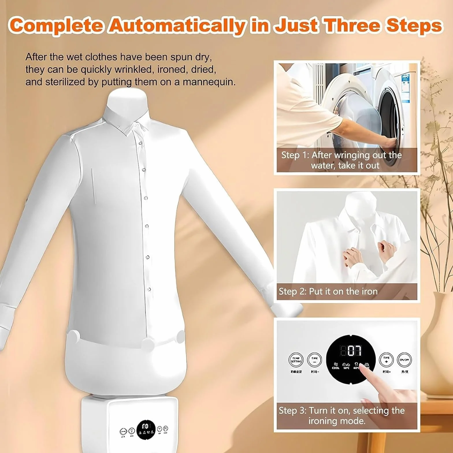 2026 Upgraded Aironox Automatic Ironing Machine, 8-Minute Fast Steam Iron with Adjustable Temperature for All Fabrics(Standard Version)