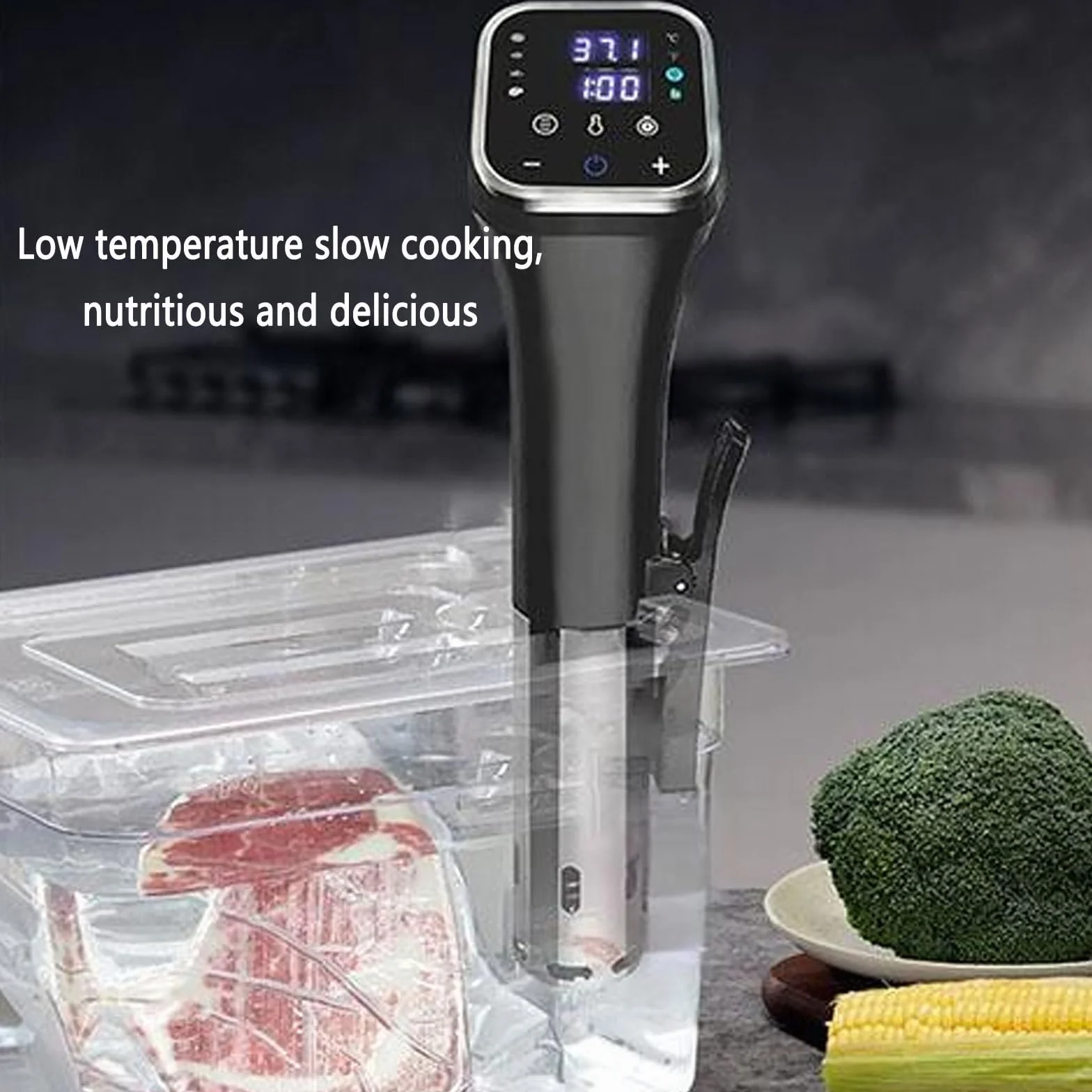 Urządzenie Do Gotowania Sous Vide Precision Cooker Z Ekranem LCD I Czułą Sondą Temperatury, Mocowane Na Klips, Trójwymiarowy Obieg Wody, Regulacja Temperatury W Zakresie 25°C–95°C