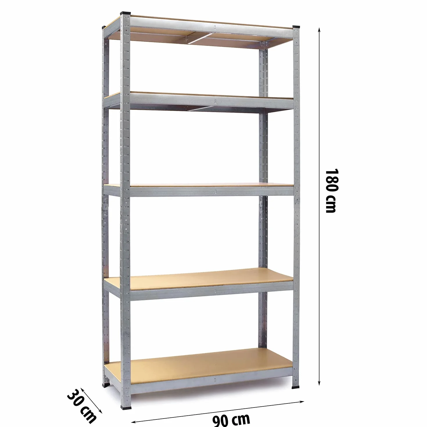 Humberg Półka garażowa metalowa Obciążenie do 875 kg 5 półek 30 x 90 x 180 cm Srebrny