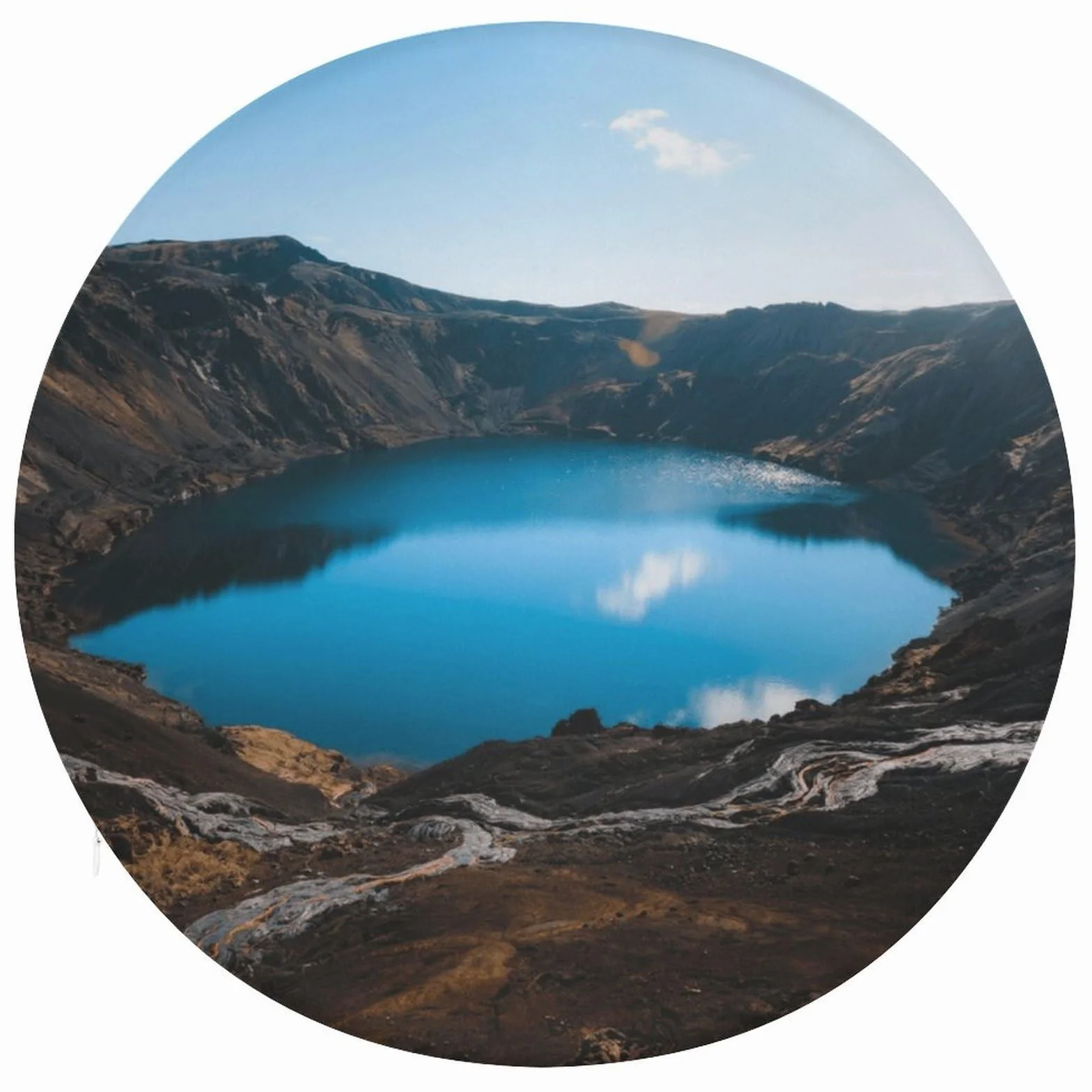 Okrągła poduszka Crater Lake, z dodatkiem pianki z pamięcią kształtu, poduszka na krzesło, pokrowiec poliestrowy z zamkiem błyskawicznym, poduszka do siedzenia na łóżko, sofę, krzesło biurowe