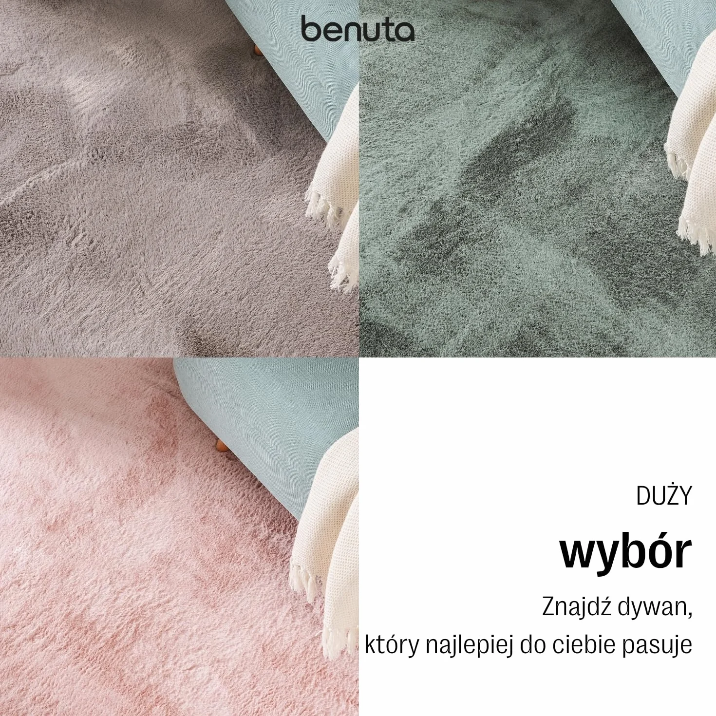 benuta Basic Syntetyczny Dywan salon Furry - Szary 80x150 cm - Miękki salon - Antypoślizgowy spód - Pranie - Ogrzewanie podłogowe