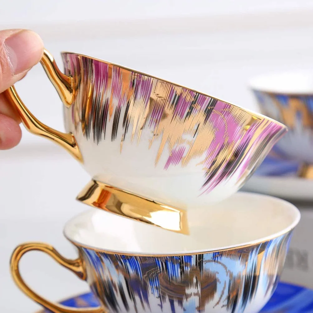 Filiżanka Do Herbaty Z Porcelany Kostnej, Filiżanka Na Śniadanie, Filiżanka Do Kawy Filiżanka I Spodek Do Kawy Obręcz Zastawa Stołowa Porcelanowy Zestaw Filiżanek Do Herb(A)