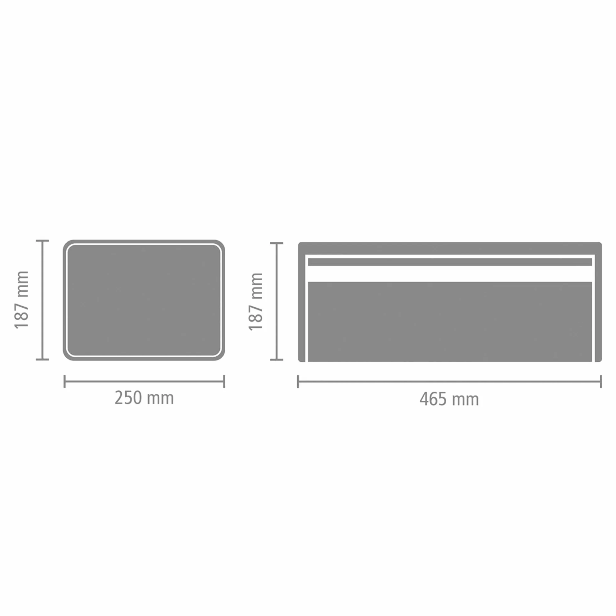 Brabantia Rectangular Chlebak, Czarny Matowy, 24.99 x 47.5 x 18.69 cm