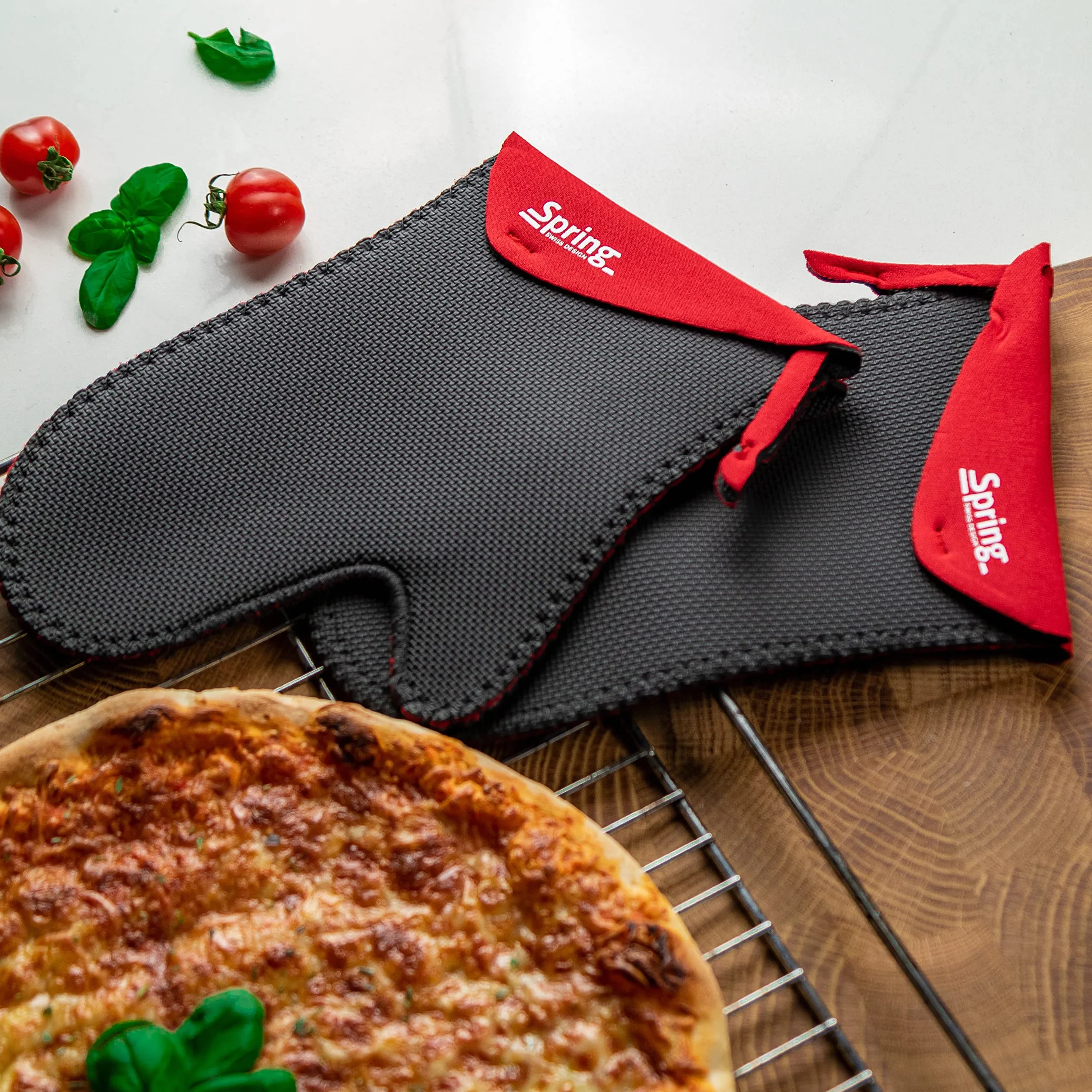 Spring GRIPS rękawice kuchenne odporne na wysokie temperatury neopren -40° do 250°C antypoślizgowe 23 x 15 cm zestaw