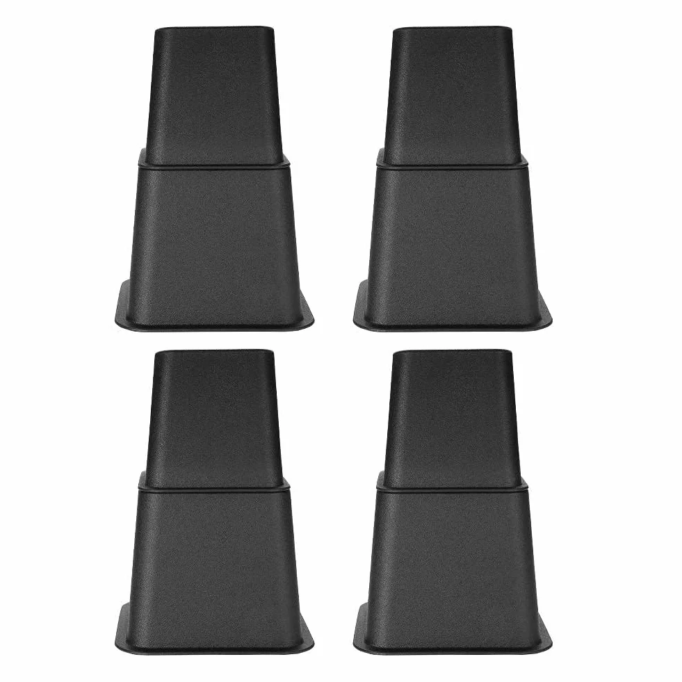 Möbelerhöher Betterhöhung Möbelerhöhung Tischerhöher Elefantenfuß Bed Riser Höhe, Füße verstellbar 8Pcs 4 x 5 "+ 4 x 3", Maximaler Auftrieb von 8 "(Schwarz)