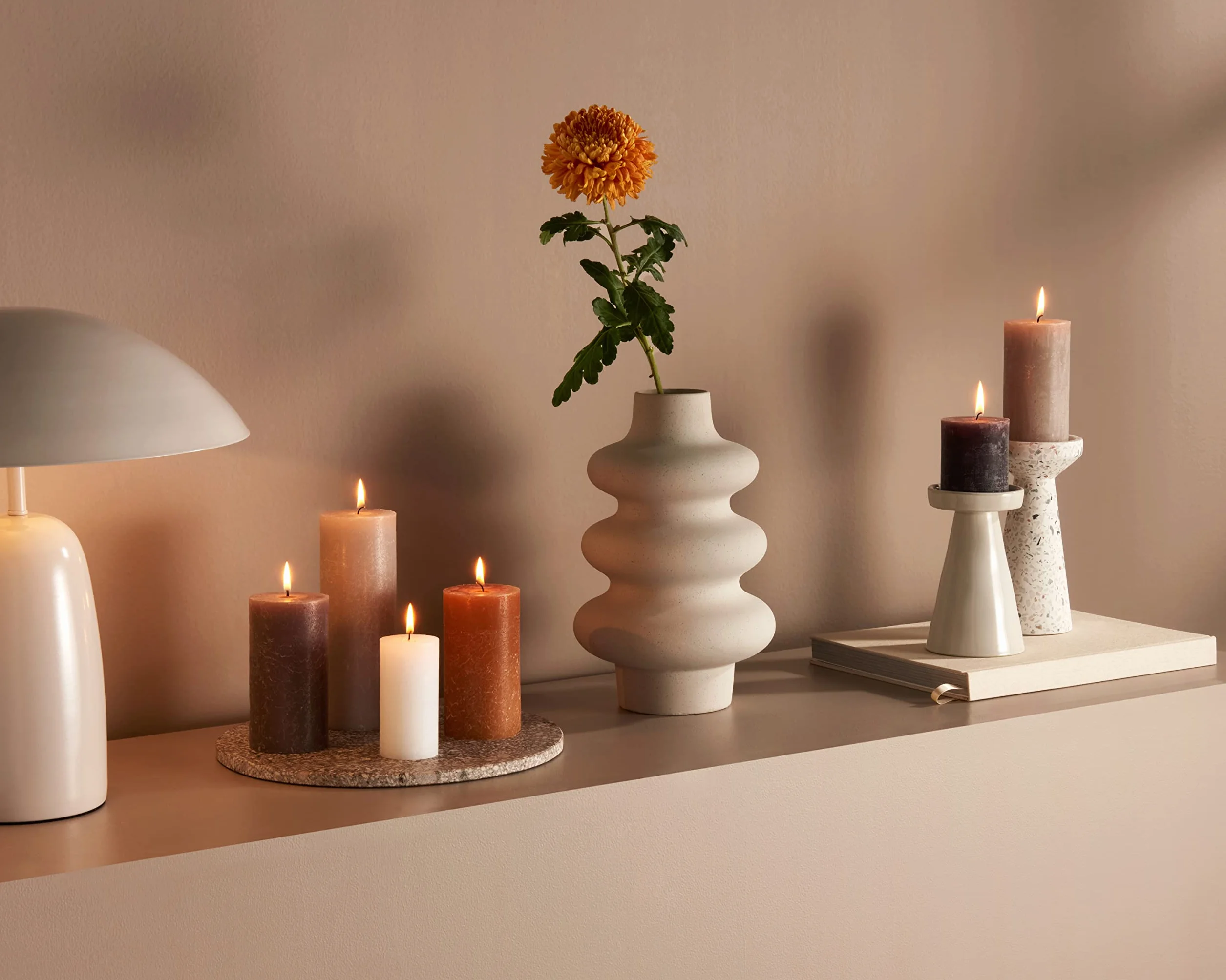 Bolsius Rustic Pillar Candles Świeca, Wosk, Czarny, 13 x 7 cm