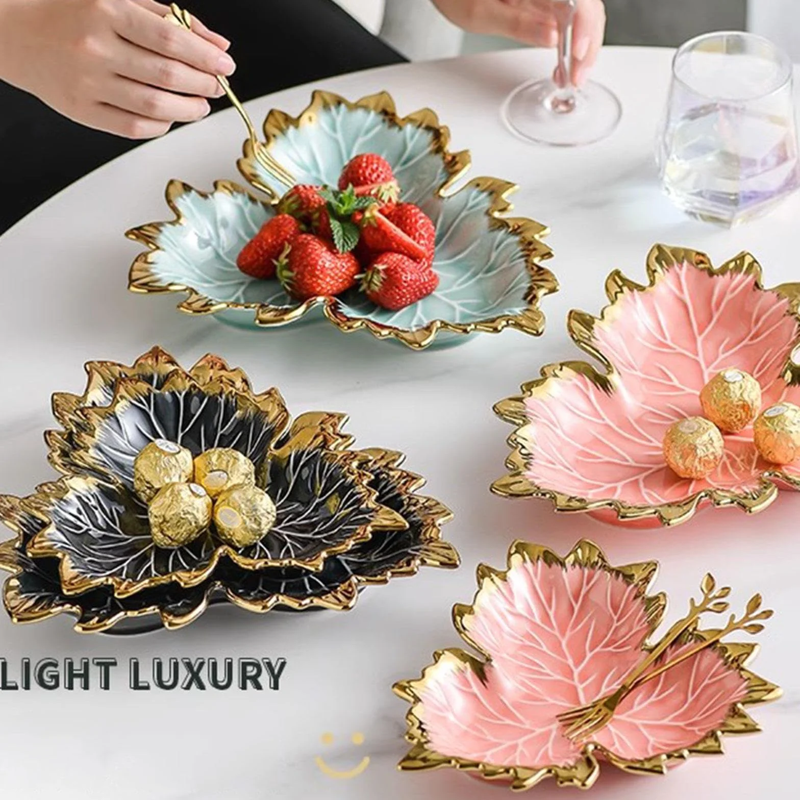 Zestaw 2 porcelanowych talerzy deserowych, w kształcie liścia, wielofunkcyjne naczynia smakowe, pęknięcie lodu, glazura, talerzyki na sosy, talerz na ocet, talerz sałatkowy, talerz przyprawowy do kuchni, na przyjęcie urodzinowe, szary, duży