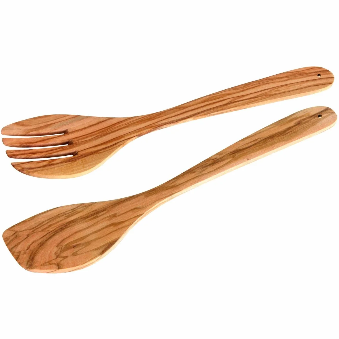 Fackelmann 30855 sztućce sałatkowe drewno oliwkowe nadają się do mycia w zmywarce, 30 cm