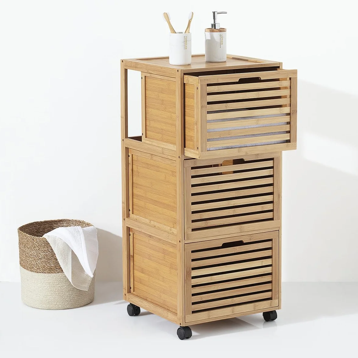 5 five simply smart Szafka kolumnowa 3 szuflady Bamboo Sicela