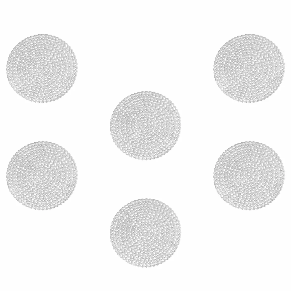 silikonowa podkładka pod gorące naczynia, Puste podkładki ze słomy pszennej wielokolorowe 9,8x9,8 cm 1/2/3/12 szt(Silver,9.8X9.8X0.1CMx3pcs)