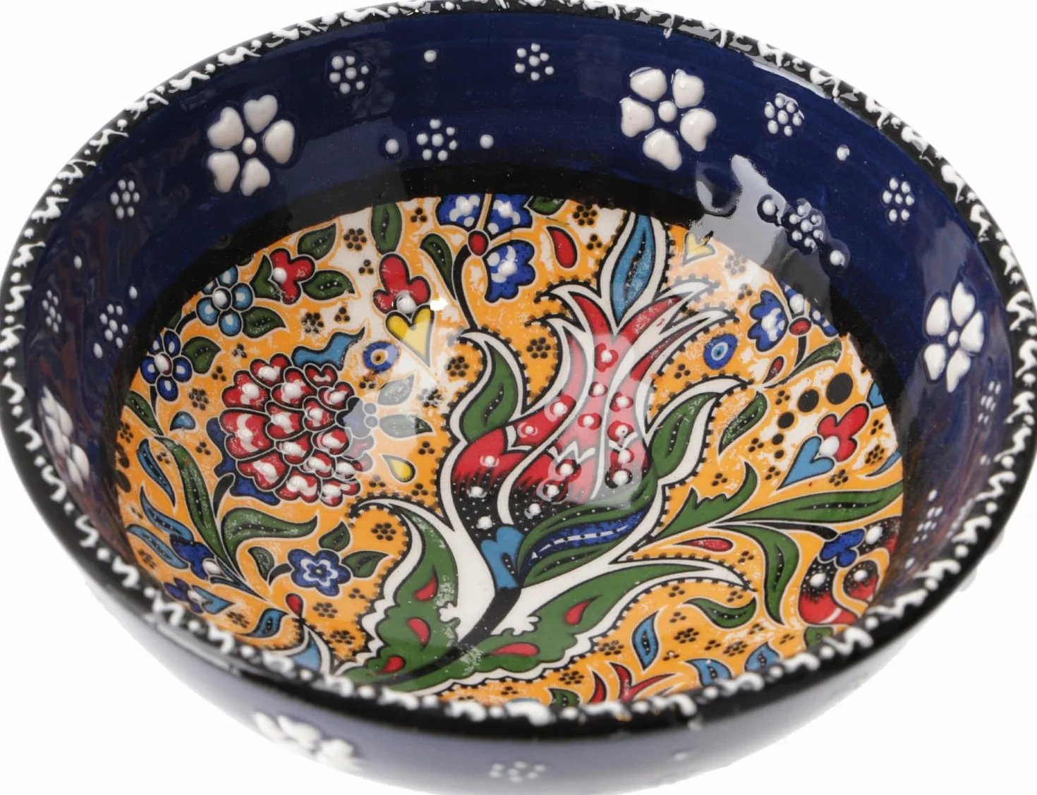 Guru-Shop 1 szt. orientalna miska ceramiczna, miska, miseczka do musli, ręcznie malowana - Ø 12 cm/model 11, niebieski, miski, miski