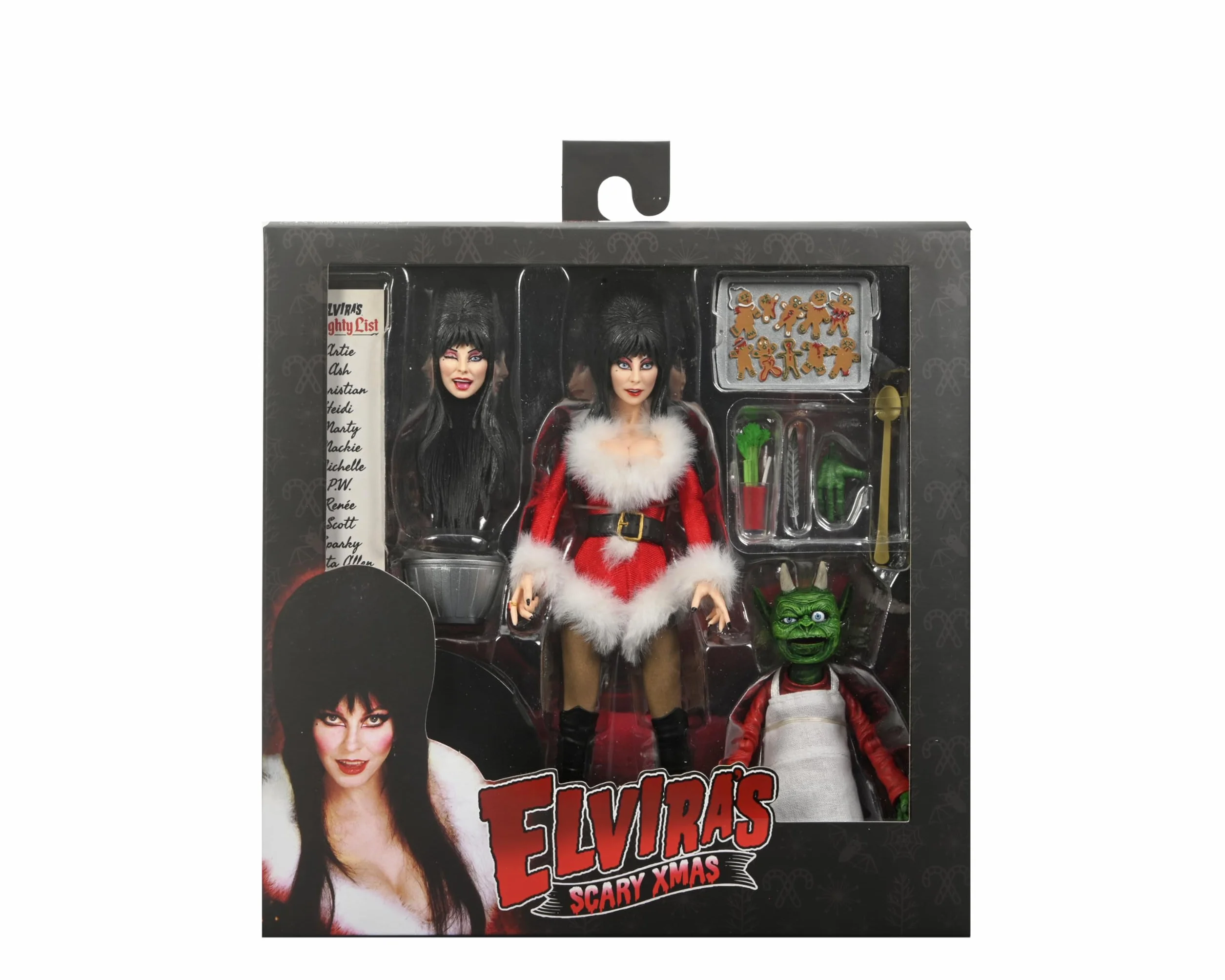 Elvira, Mistress of the Dark figurka ubrana bardzo straszne Boże Narodzenie Elvira 20 cm