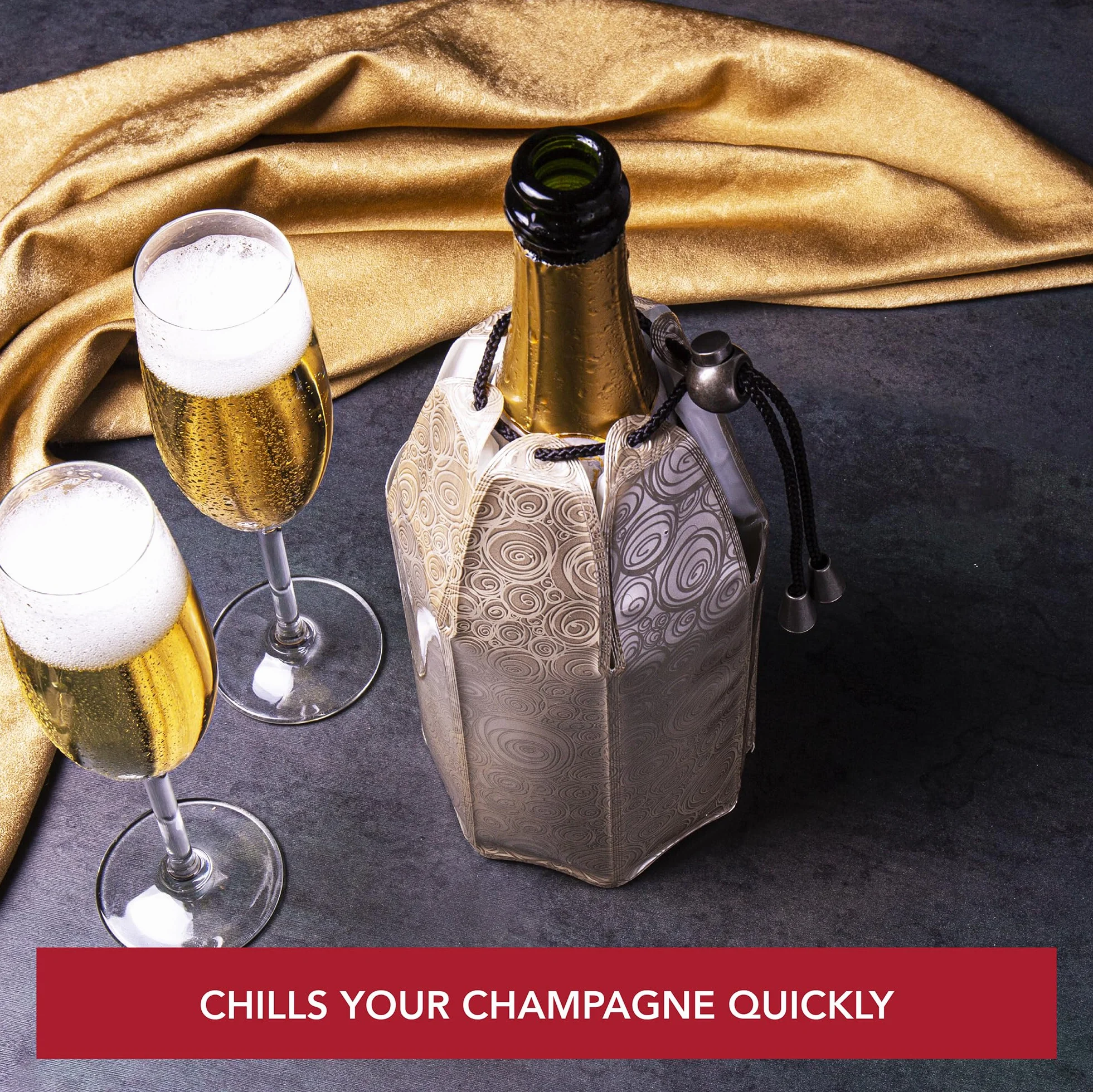 Vacu Vin Rapid Ice Champagne Cooler - platyna, 44 cm