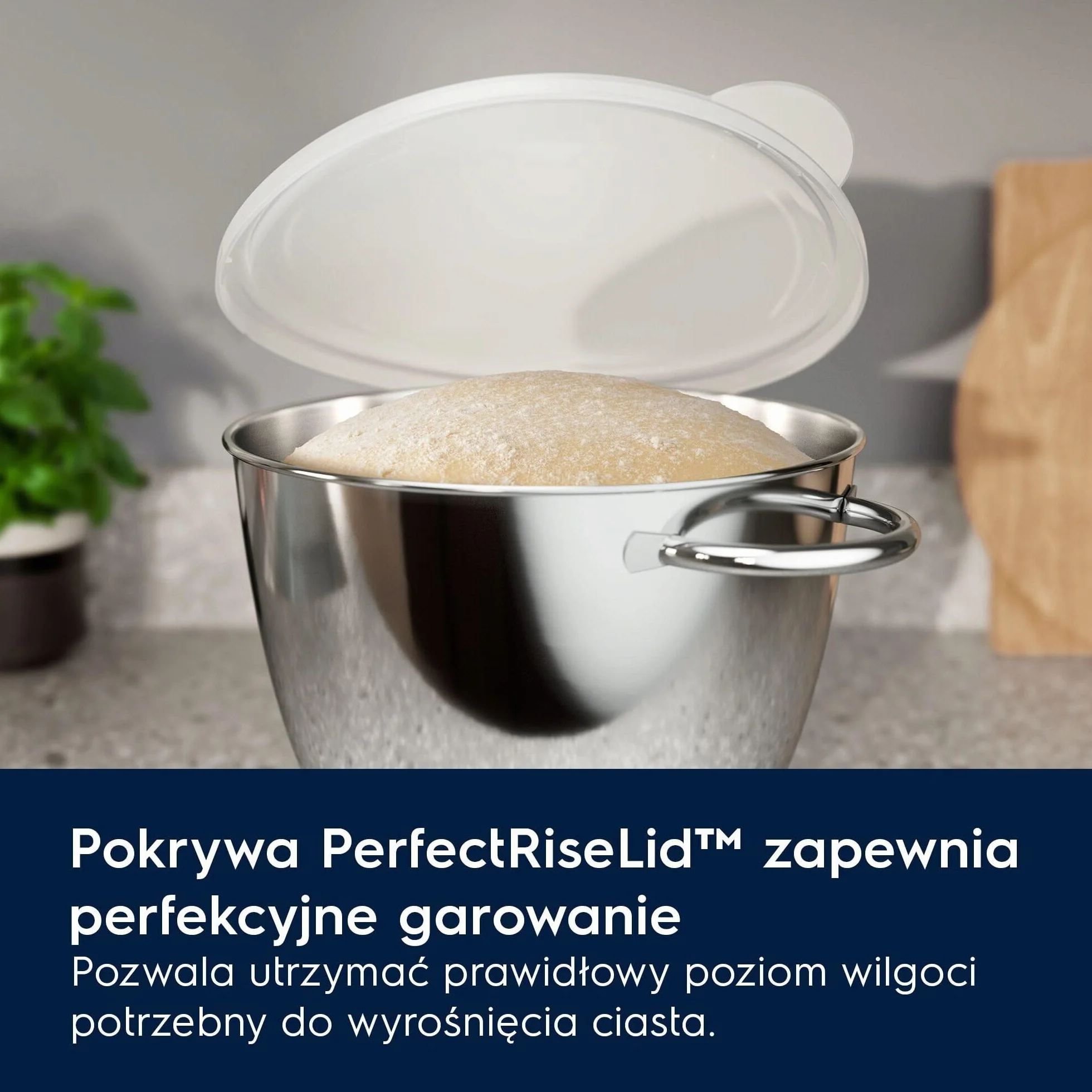 Electrolux Assistent Robot Kuchenny 700 E6KM1-4PPT, Dwie duże misy o pojemności 6 i 4 L, Pokrywa PerfectRiseLid, Funkcjonalna lampa LED, Monitorowanie mieszanki, 50W, Platynowa Perła