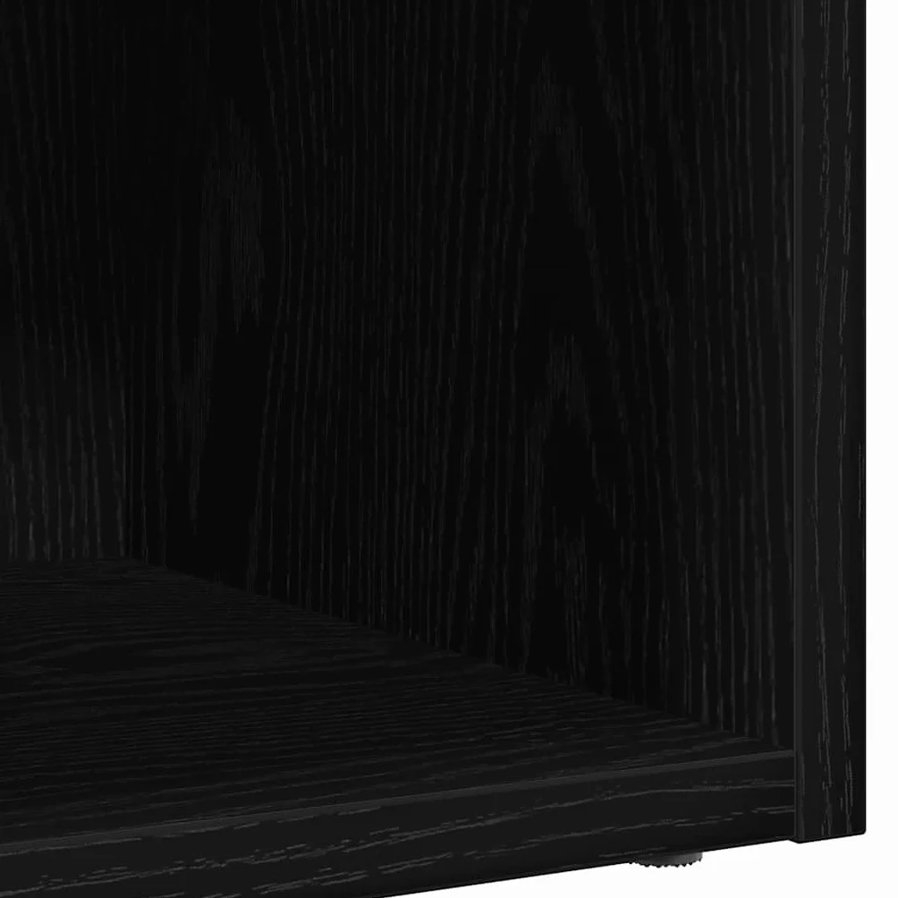 Hothingwell Schowek LP z drewna inżynieryjnego czarnego dębu, regał ścienny na winyle, czasopisma i książki, 71 x 34 x 36 cm, mocny i trwały z solidnym tyłem, idealny do biura