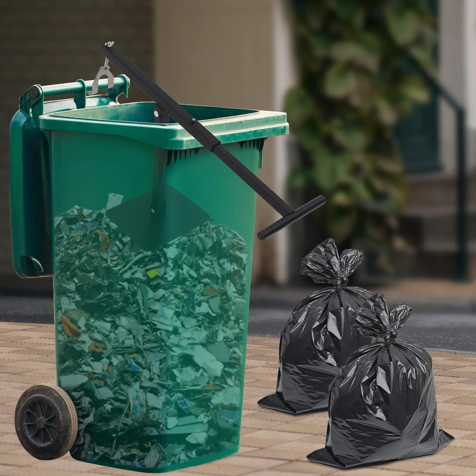 Domowy kosz na śmieci prasa skompresowany pojemnik na odpady z żelaza, ręczna prasa papierowa do kosza 60 l do 100 l, nośność do 50 kg